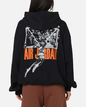 SoftTouchFinish Jordan Brooklyn Shattered Back Board Oversized Pullover Hoodie Black