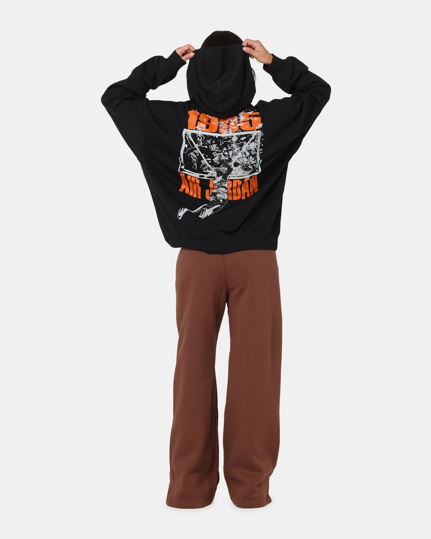 Jordan Brooklyn Shattered Back Board Oversized Pullover Hoodie Black anti static coating Minimalist Detailing