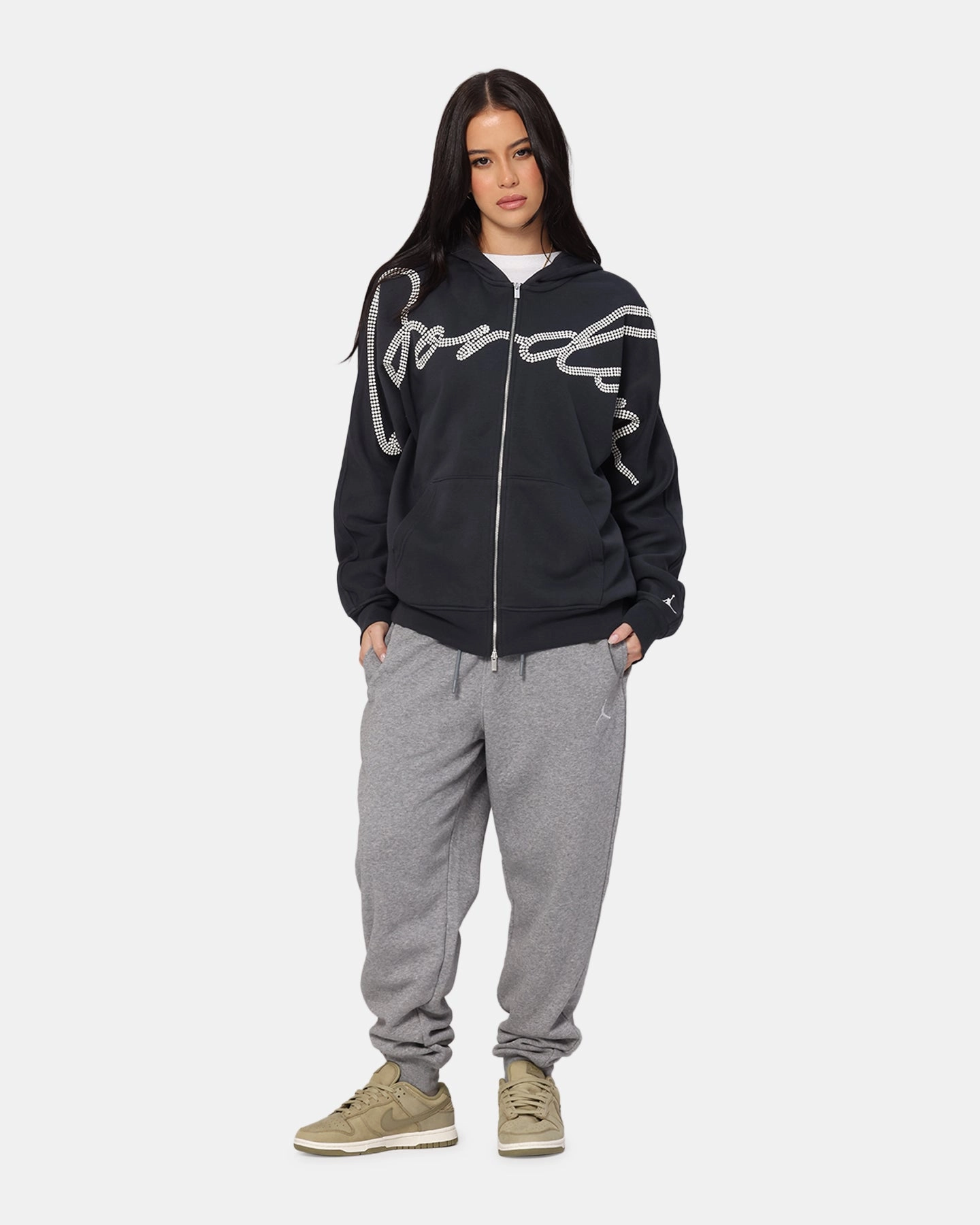 Jordan Jumpman MVP Statement Fleece Hoodie Off Noir/Sail High Collar Protection Design