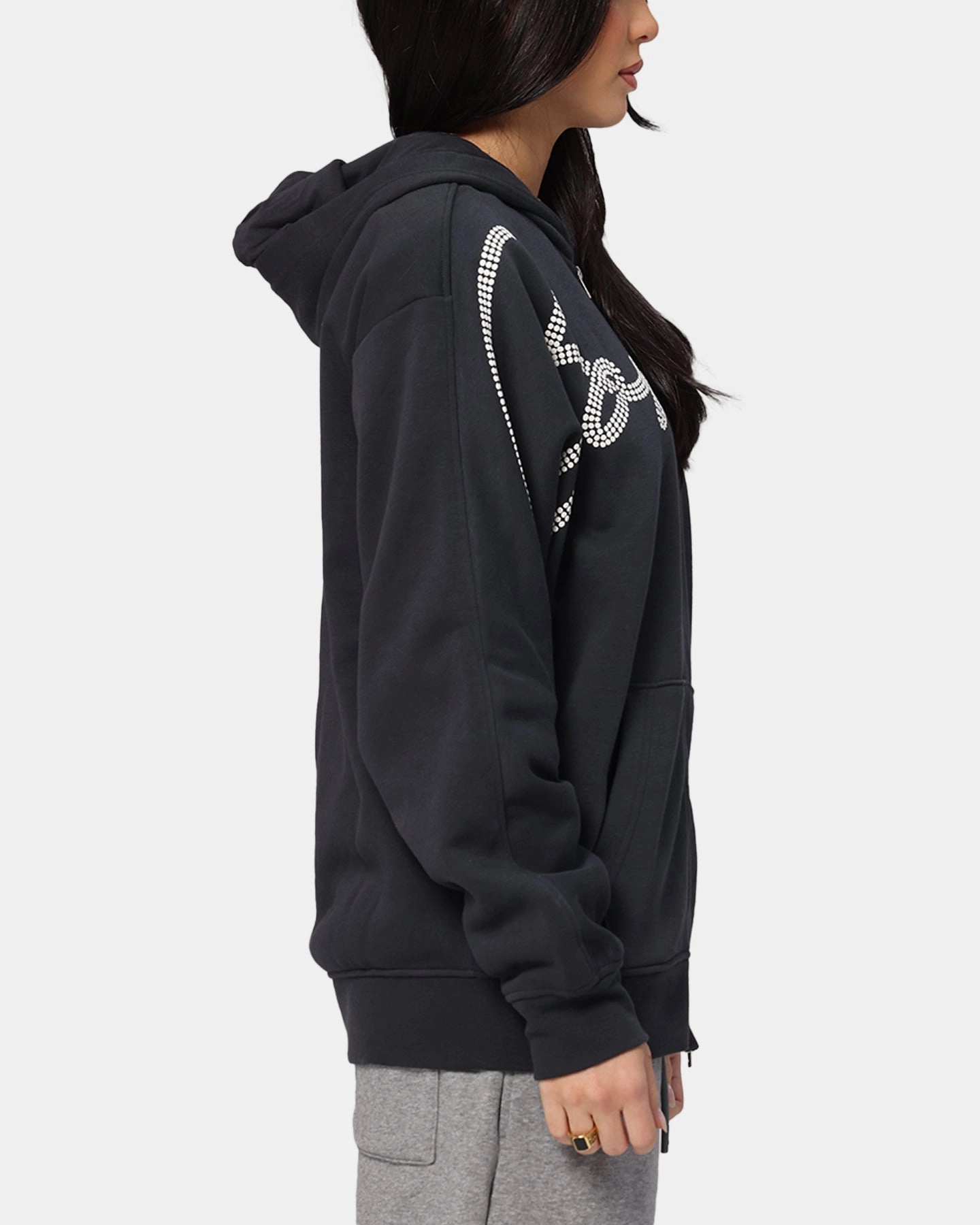 Jordan Jumpman MVP Statement Fleece Hoodie Off Noir/Sail ReflectiveTrimDetails Bold Patterns