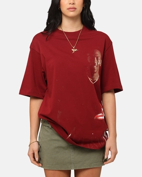 WeightedHem Quick Access Slit Jordan Statement 1985 J Day Crewneck T-Shirt Gym Red