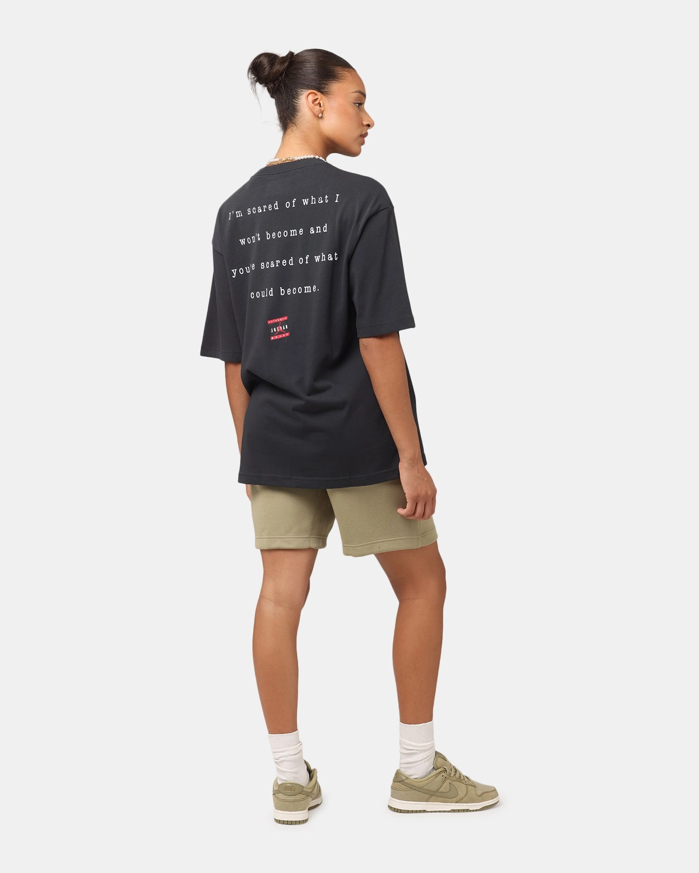 Low Profile Zipper Jordan Statement 1985 J Day Crewneck T-Shirt Off Noir