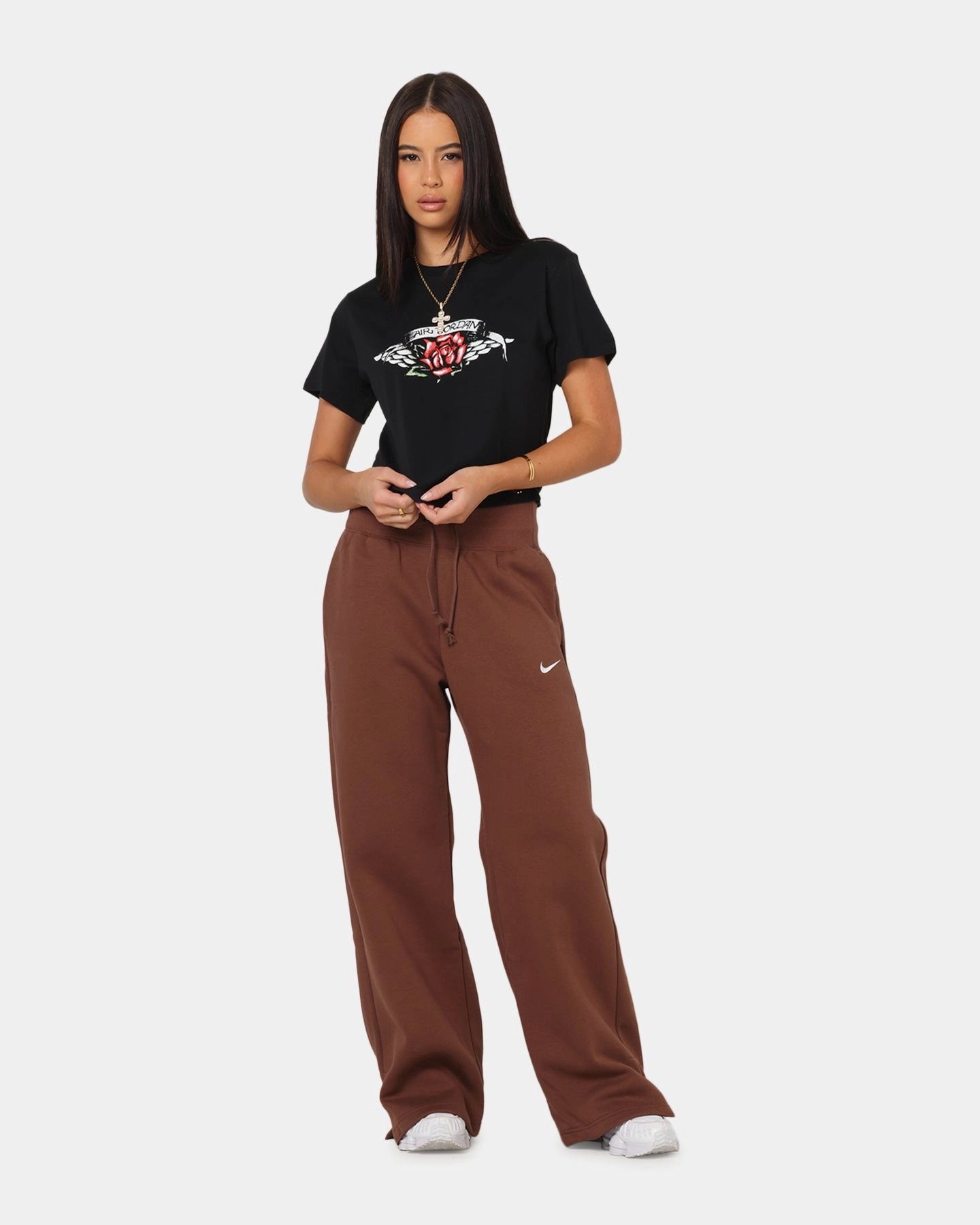 Jordan Women's Flight Graphic T-Shirt Black/White RubberizedGrip