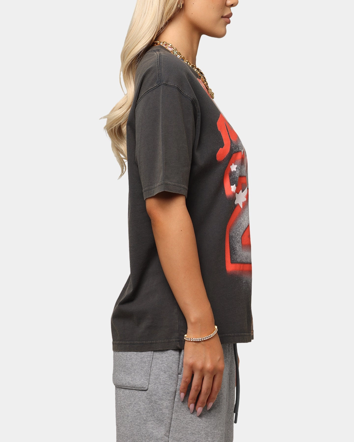 Jordan Women's Graphic T-Shirt Off Noir Layered Hemline