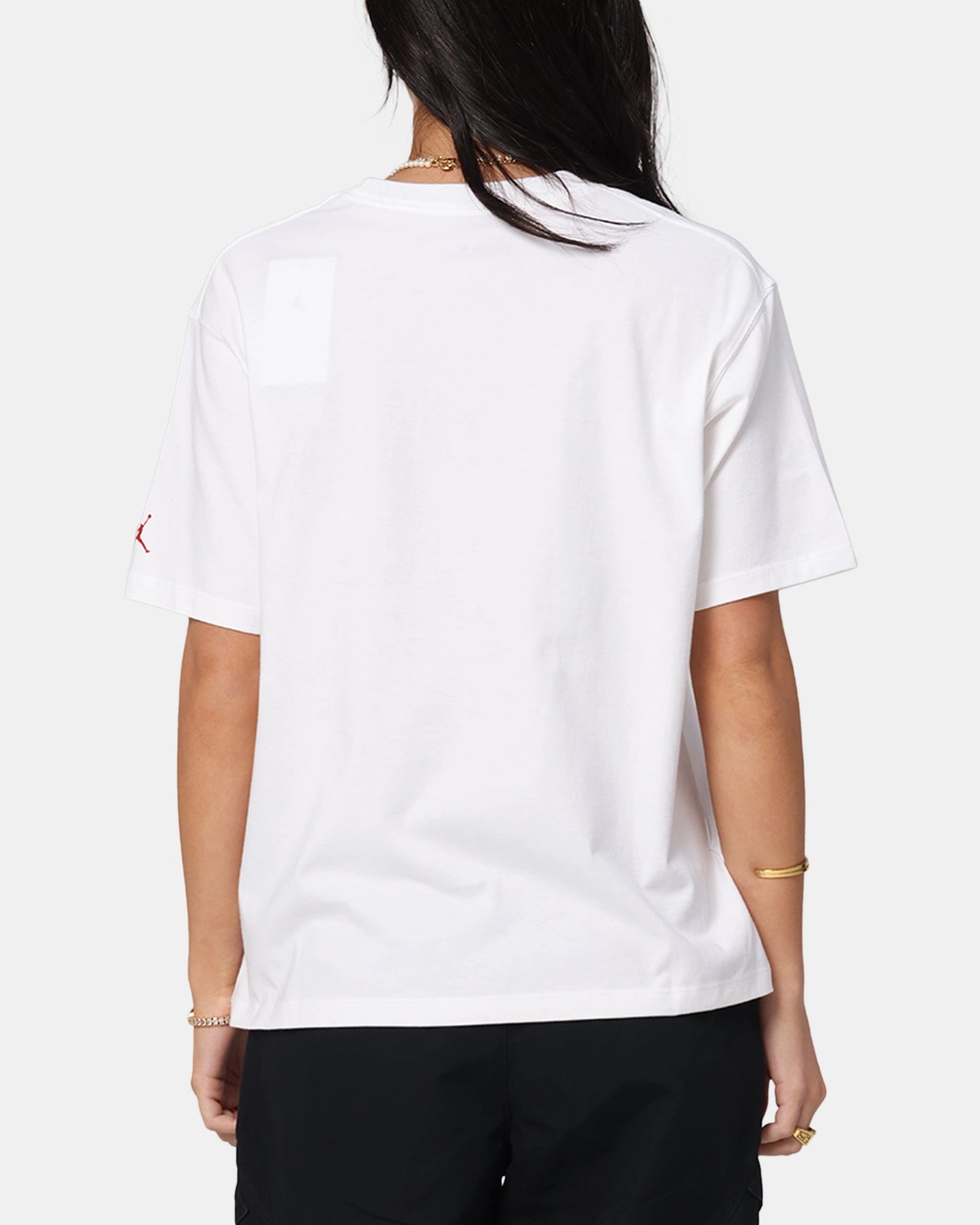 Jordan Women's Jumpman Flight Heritage Graphic T-Shirt White Soft Brushed Finish WaffleWeave