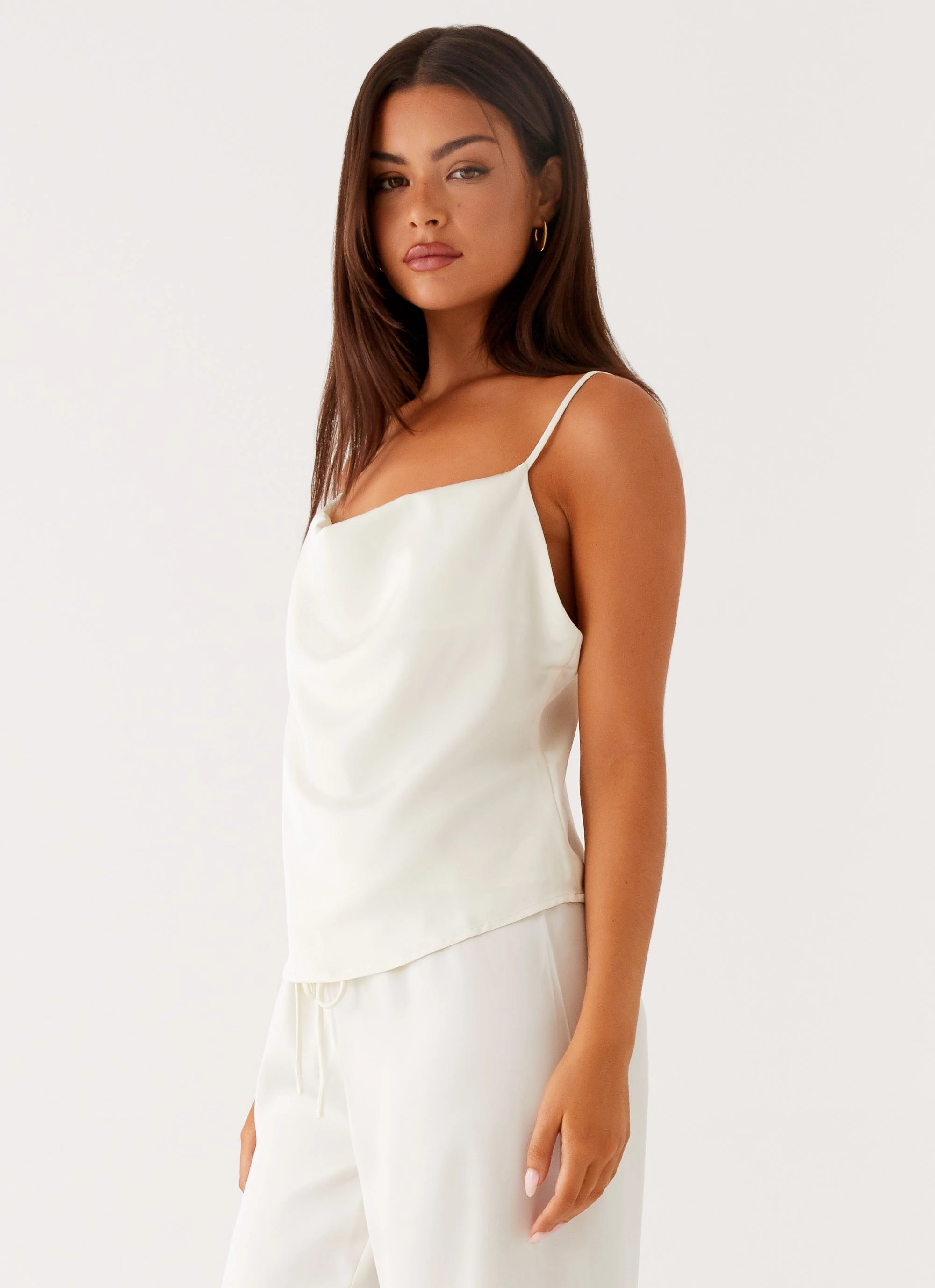 Active Design Rubberized grip Kaia Cowl Neck Top - Butter