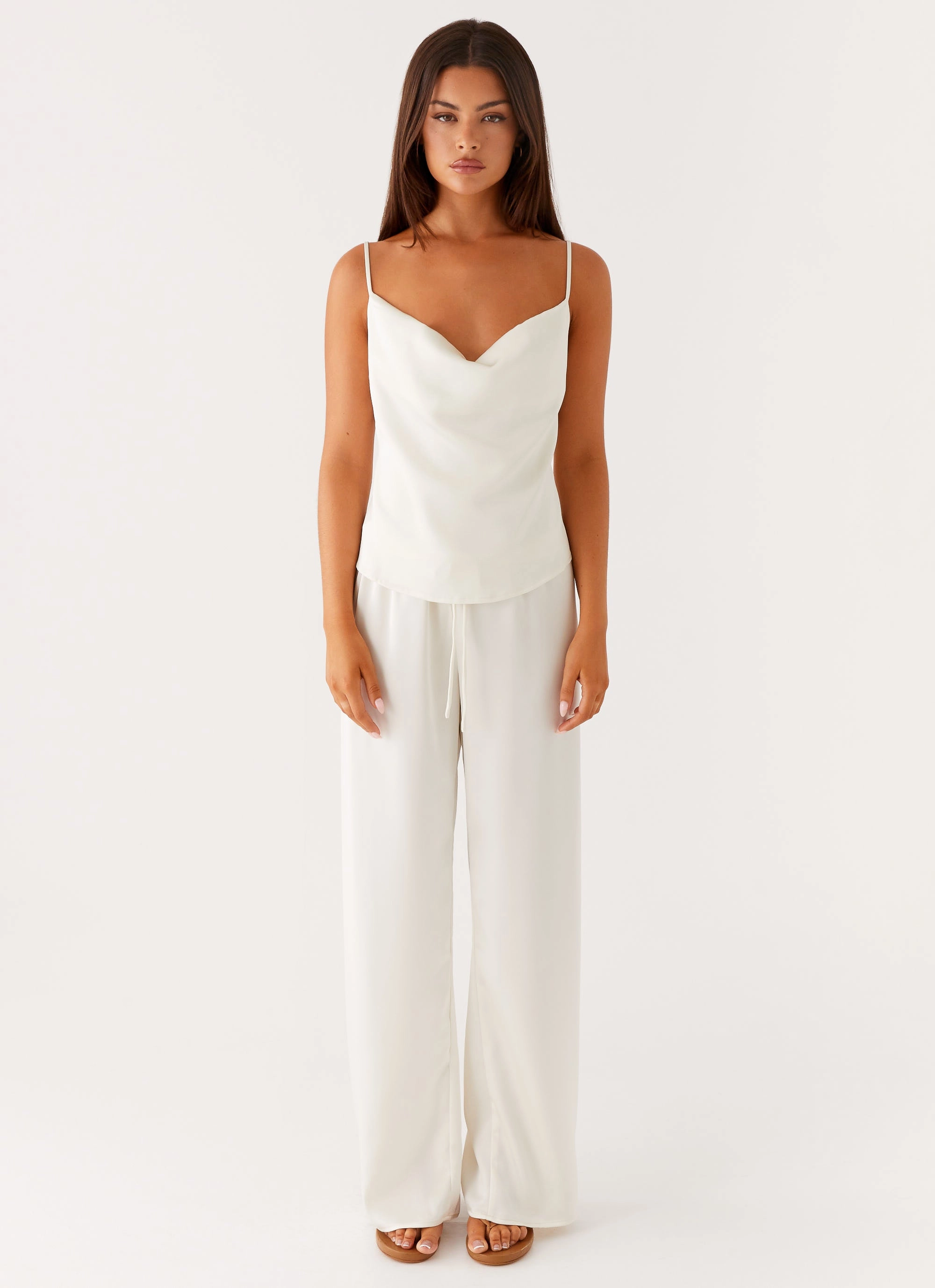 Low Profile Seaming Kaia Cowl Neck Top - Butter