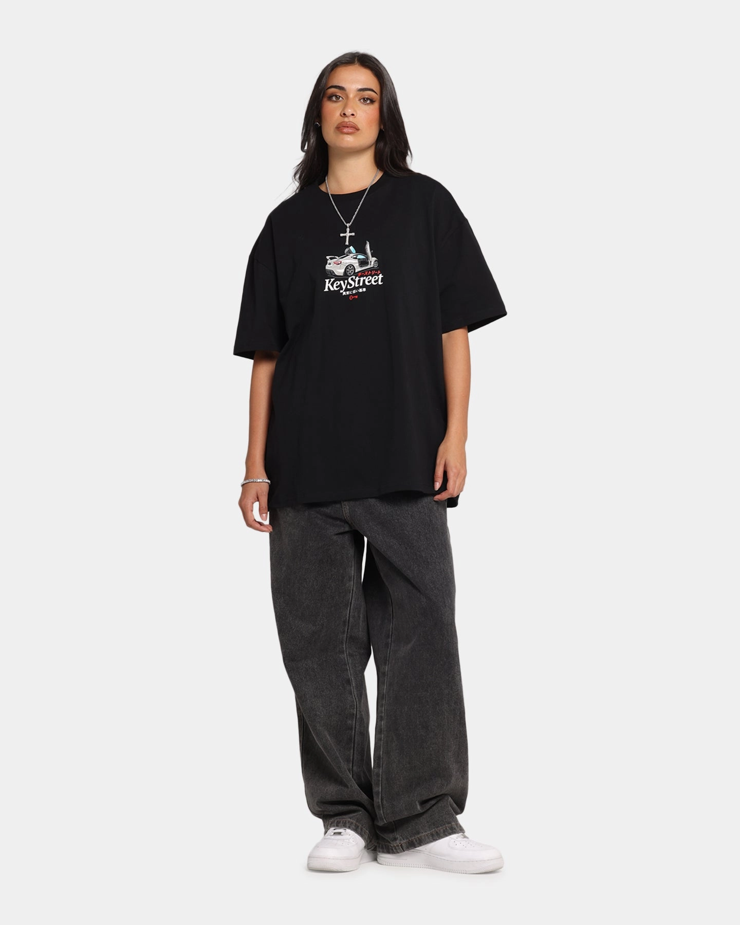 Key Street Control And Chaos T-Shirt Black Stretch Waistband Design Hidden Pocket Design