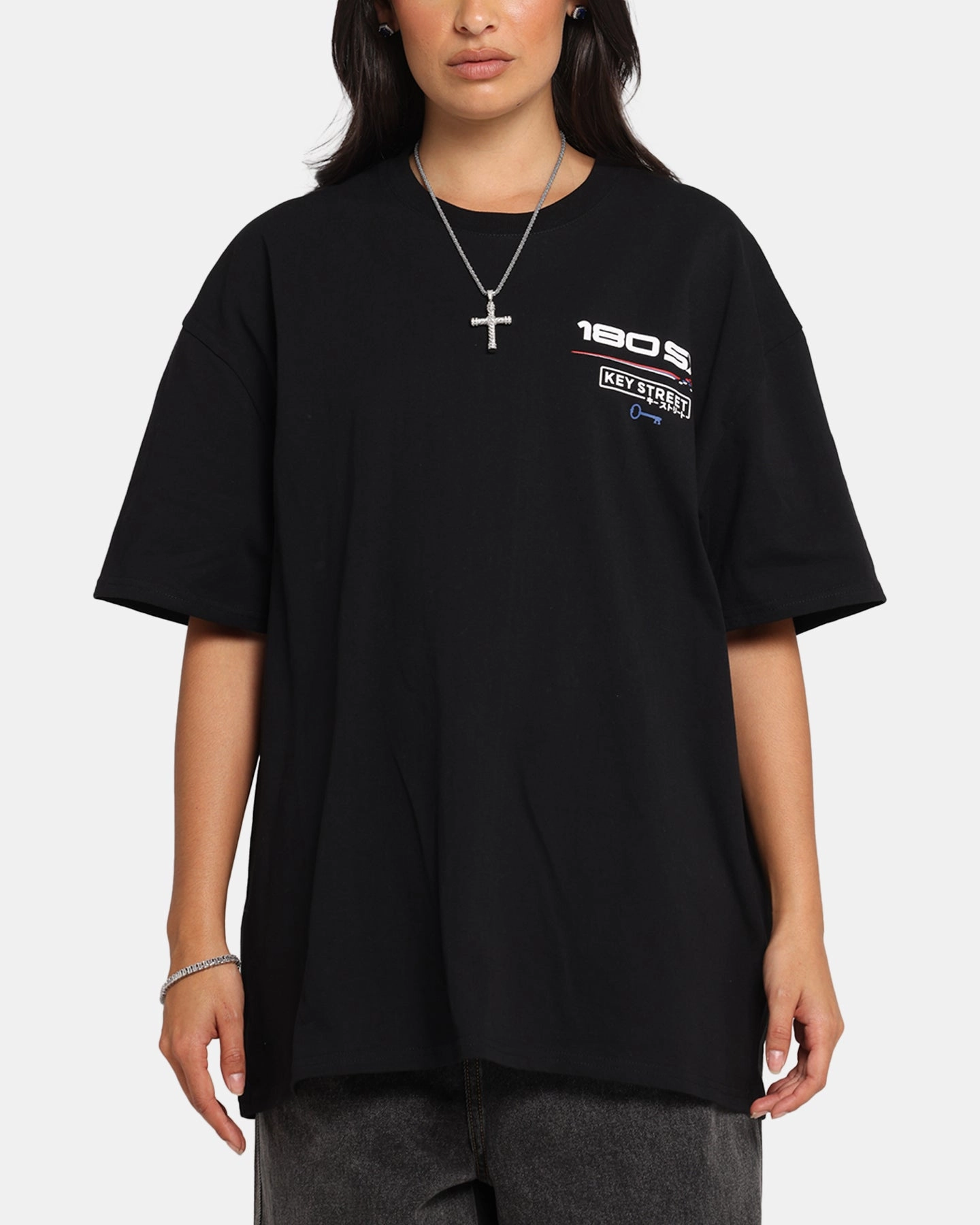 Key Street Nismo 180SX T-Shirt Black FrictionFreeNeckline