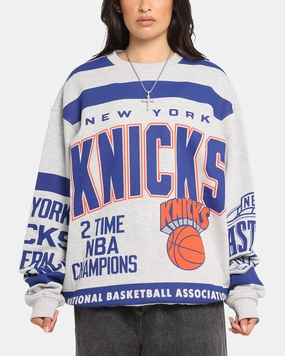 ReinforcedShoulders Mitchell & Ness New York Knicks Letterform Crewneck Grey Marle/Official Team Color