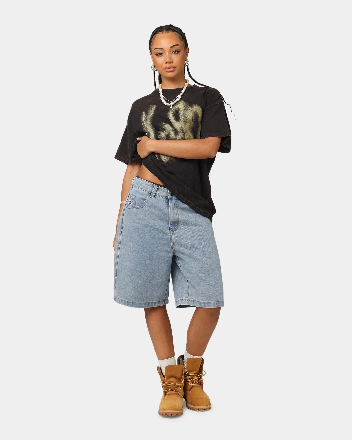 Korn Logo Noise T-Shirt Black Vintage Lightweight Weave