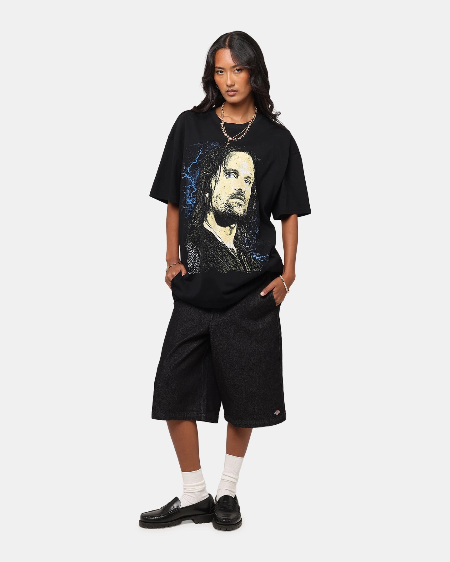 American Thrift X The Lord Of The Rings Aragorn Heavy T-Shirt Black Garment Washed