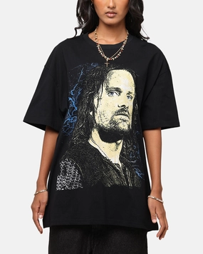 FullCut Shoulder Stylish Hoodie American Thrift X The Lord Of The Rings Aragorn Heavy T-Shirt Black