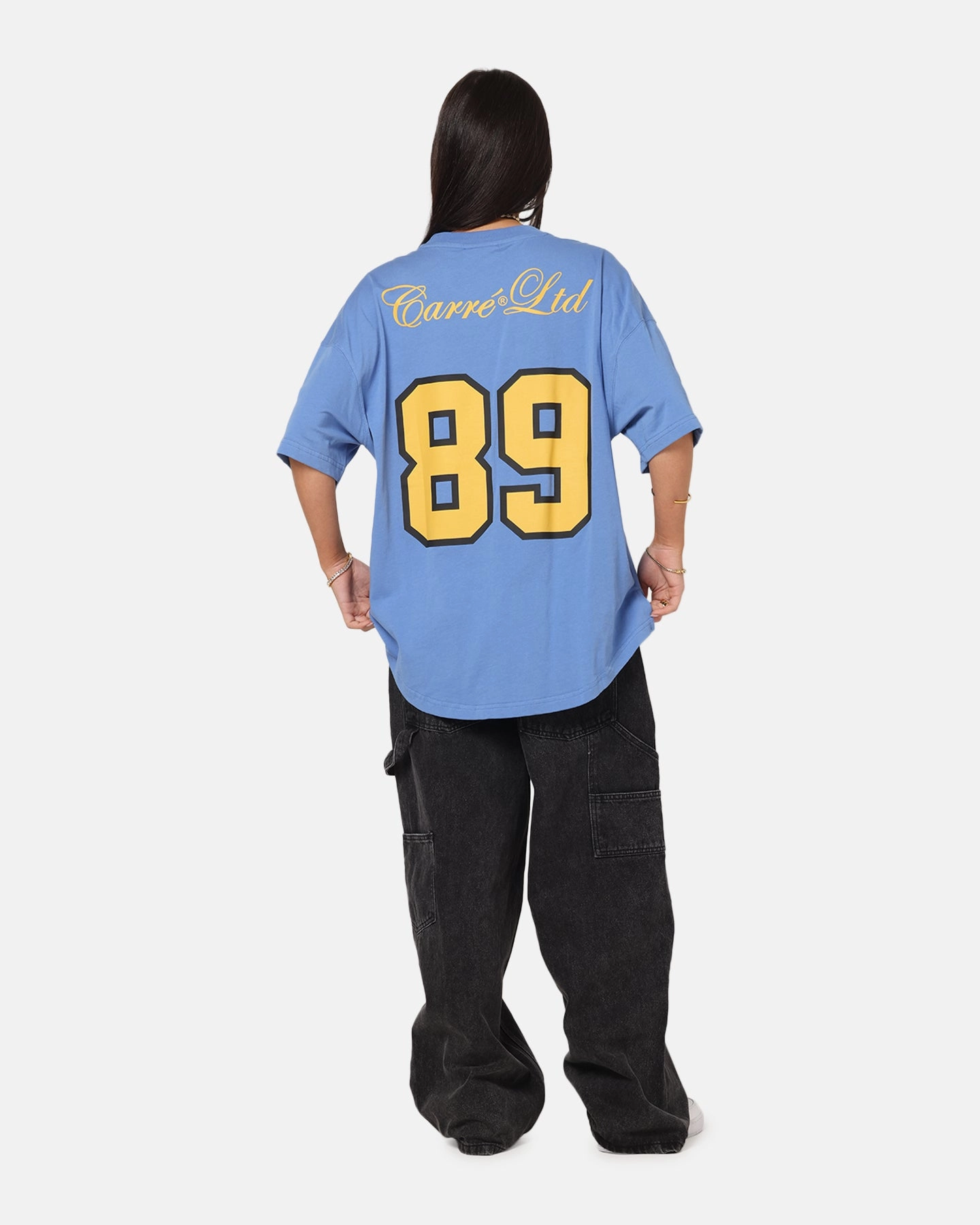 UVProtectionCoating Reflective Accent Stripes Carre Hitta Grid Iron T-Shirt Blue/Yellow