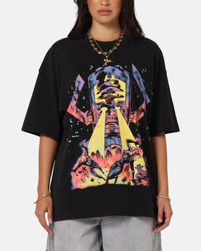 Light Reflective Printing Everyday Comfort 73 Studio Marvel Fantastic Four Galactus Universe T-Shirt Black Acidwash