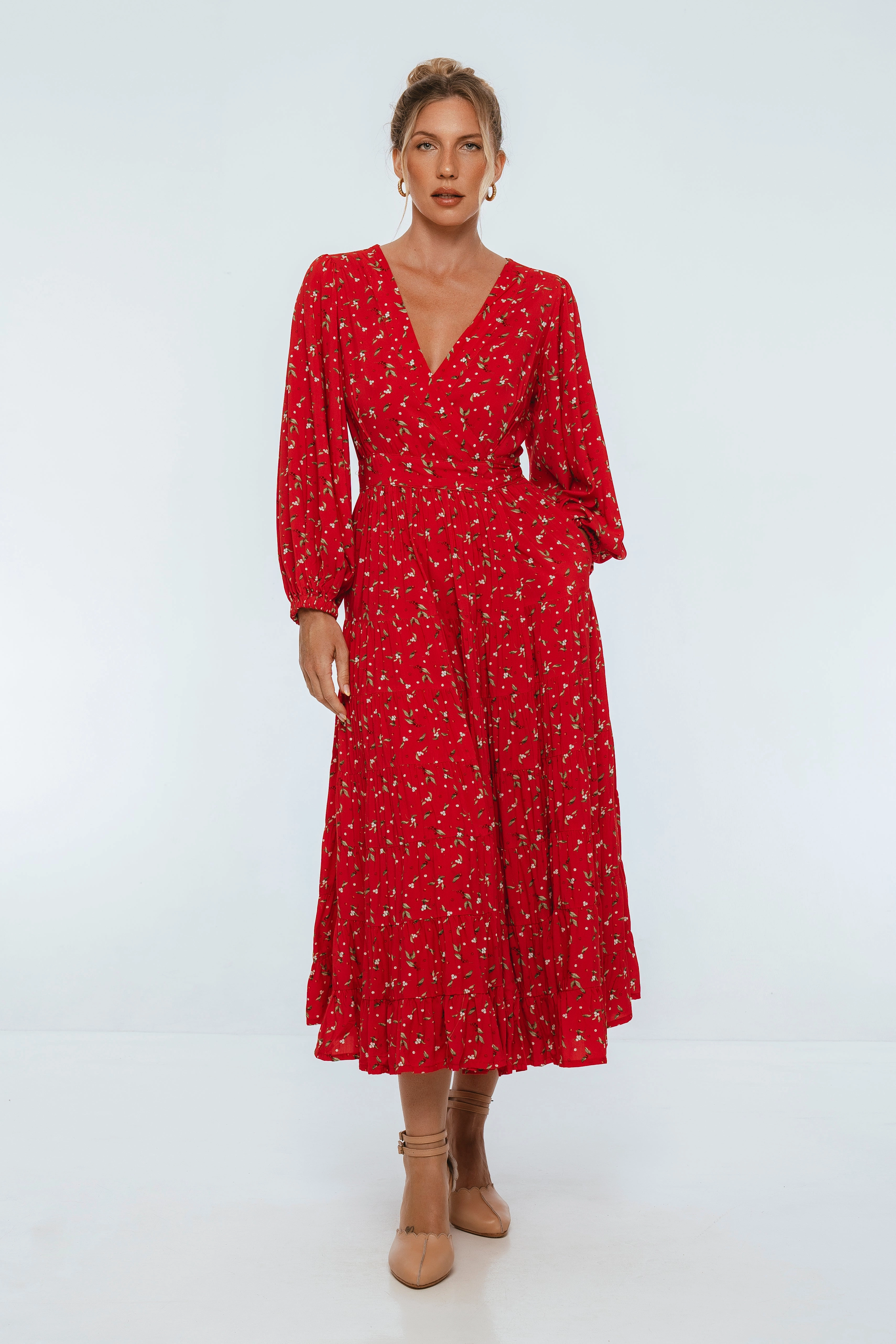 Flamenco Boho Wrap Maxi Dress Lounge Vibes Sleeveless