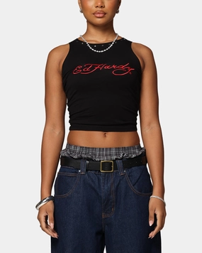 LowProfileZipperSystem Wrinkle Resistant Weave Ed Hardy Women's Electric Tank Black