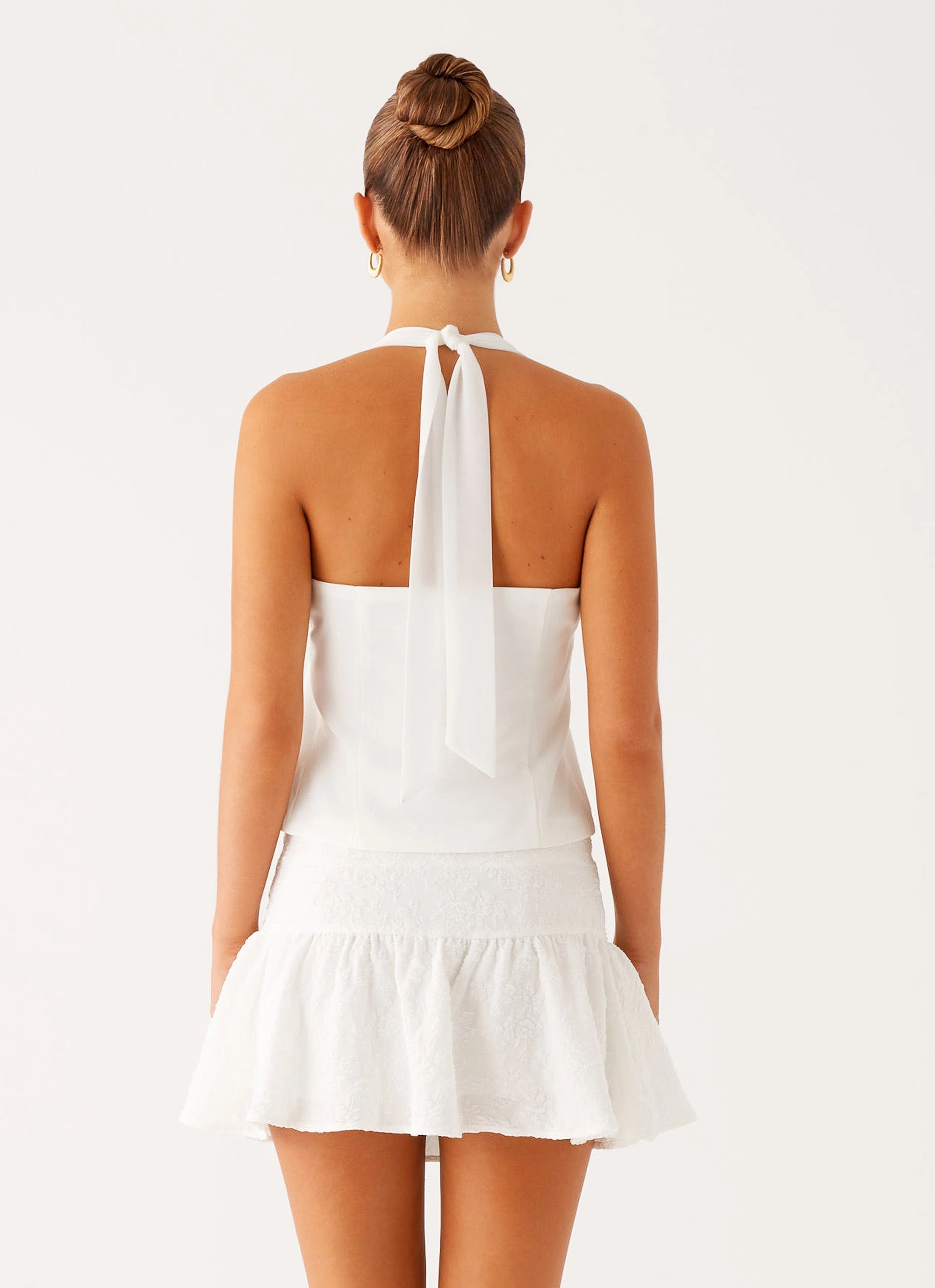 Heat Regulating Fabric Lets Pretend Halterneck Top - White