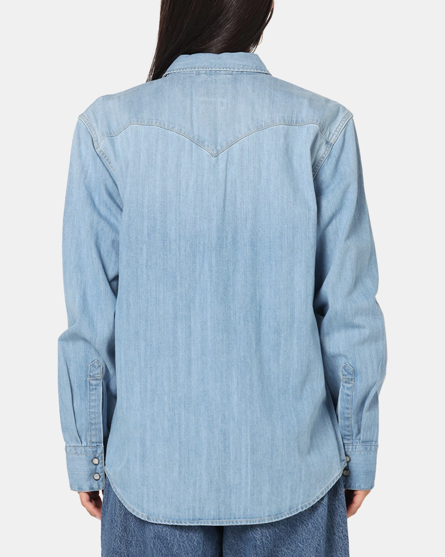 VentilatedMesh Levi Strauss And Co Barstow Western Standard Denim Button Up Shirt Blue