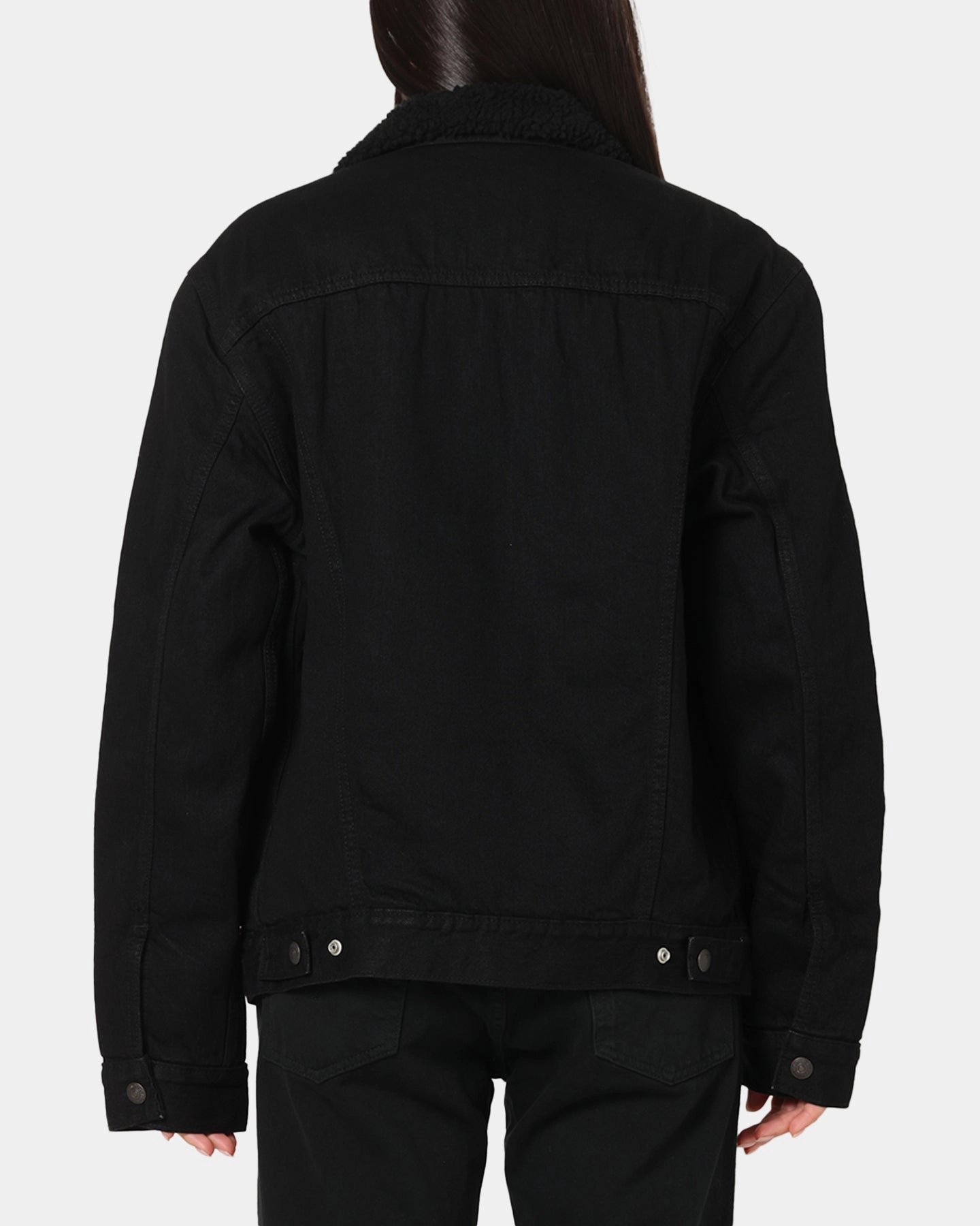 Levi Strauss And Co Relaxed Fit Sherpa Trucker Jacket Black Loose Tee QuickDrying