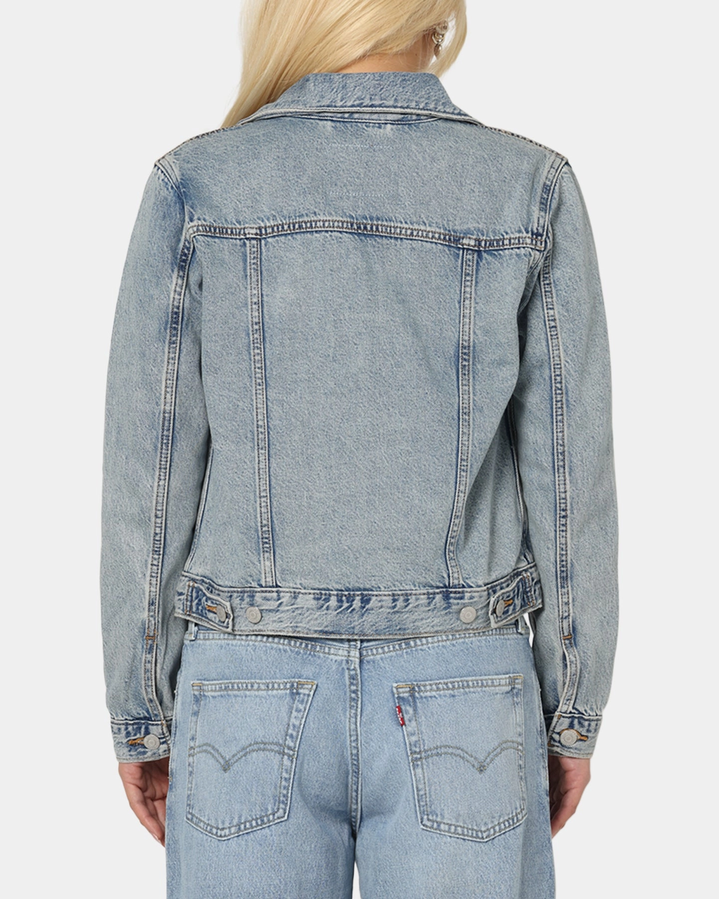 Textured Weave Levi Strauss And Co Women's Original Trucker Jacket Blue