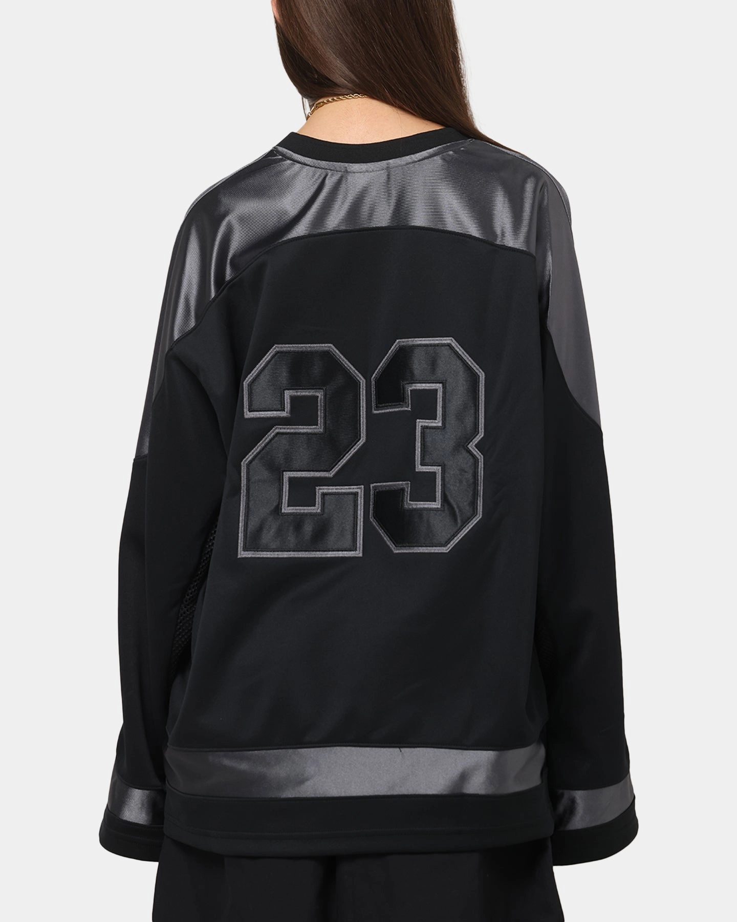 Jordan Brooklyn Collegiate Hockey Jersey Black/Iron Grey AntiPilling Technology