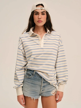 Ashton Polo Top Distressed Texture