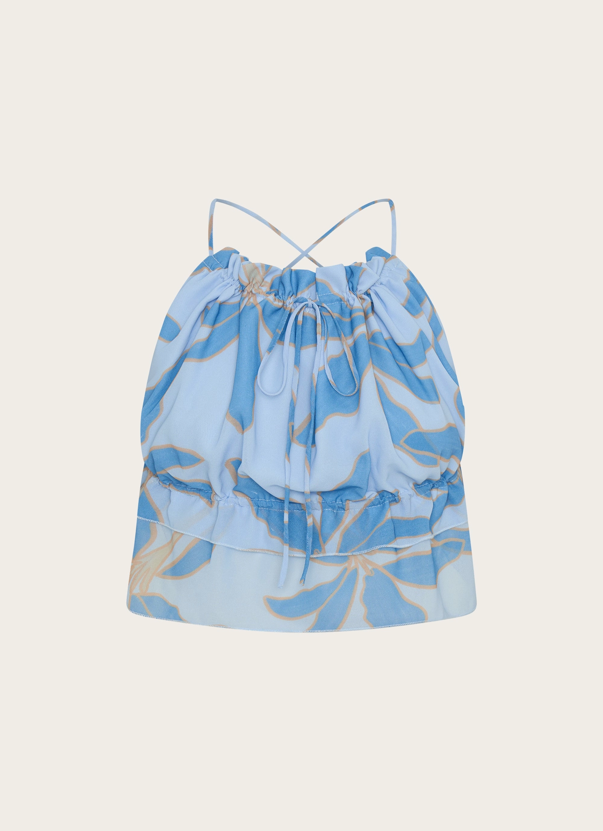 Circular Knit Technology Summer Polo Zaya Backless Top - Opulent Blue