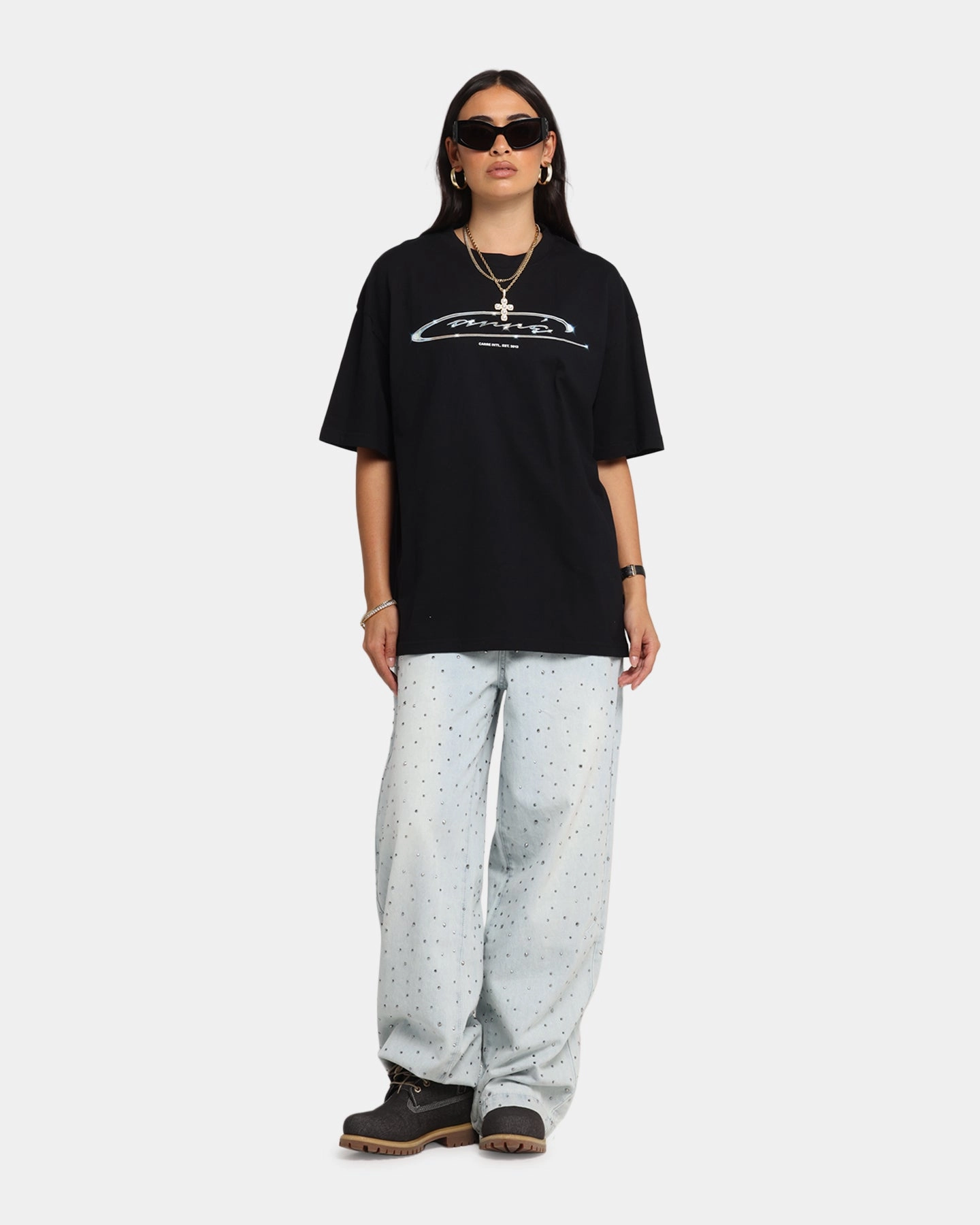 Modern Polo Flatlock Seam Technology Carre Cold Shine T-Shirt Black