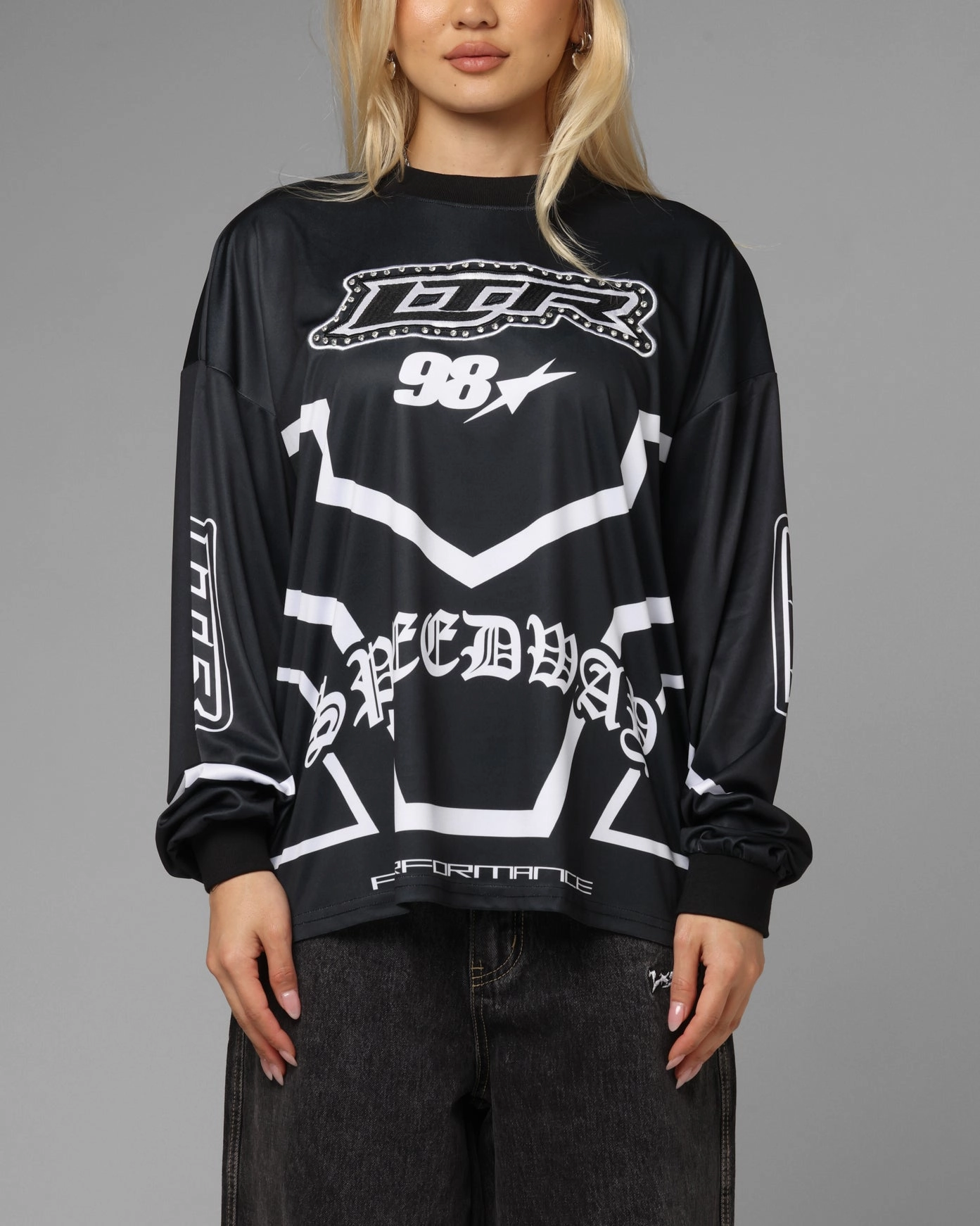 Loiter Thrill Racing Long Sleeve T-Shirt Black Comfortable fit Reinforced Seam Technique