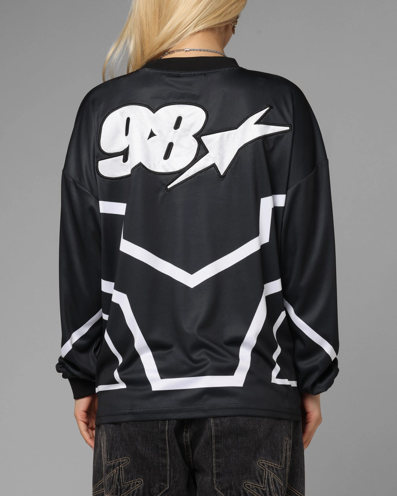 Loiter Thrill Racing Long Sleeve T-Shirt Black Structured Shoulder