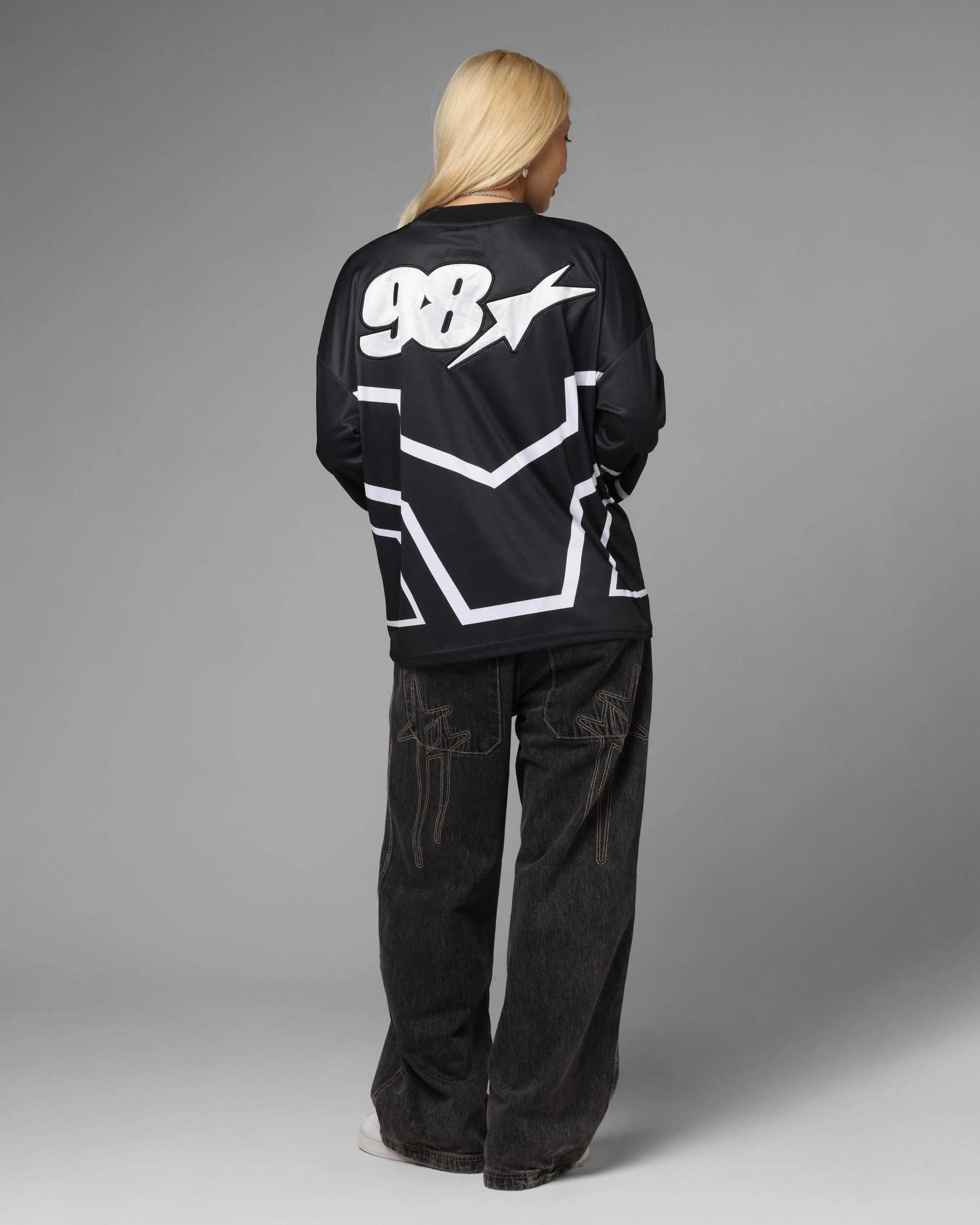 Loiter Thrill Racing Long Sleeve T-Shirt Black DurableBlend Airflow Ventilation Zones