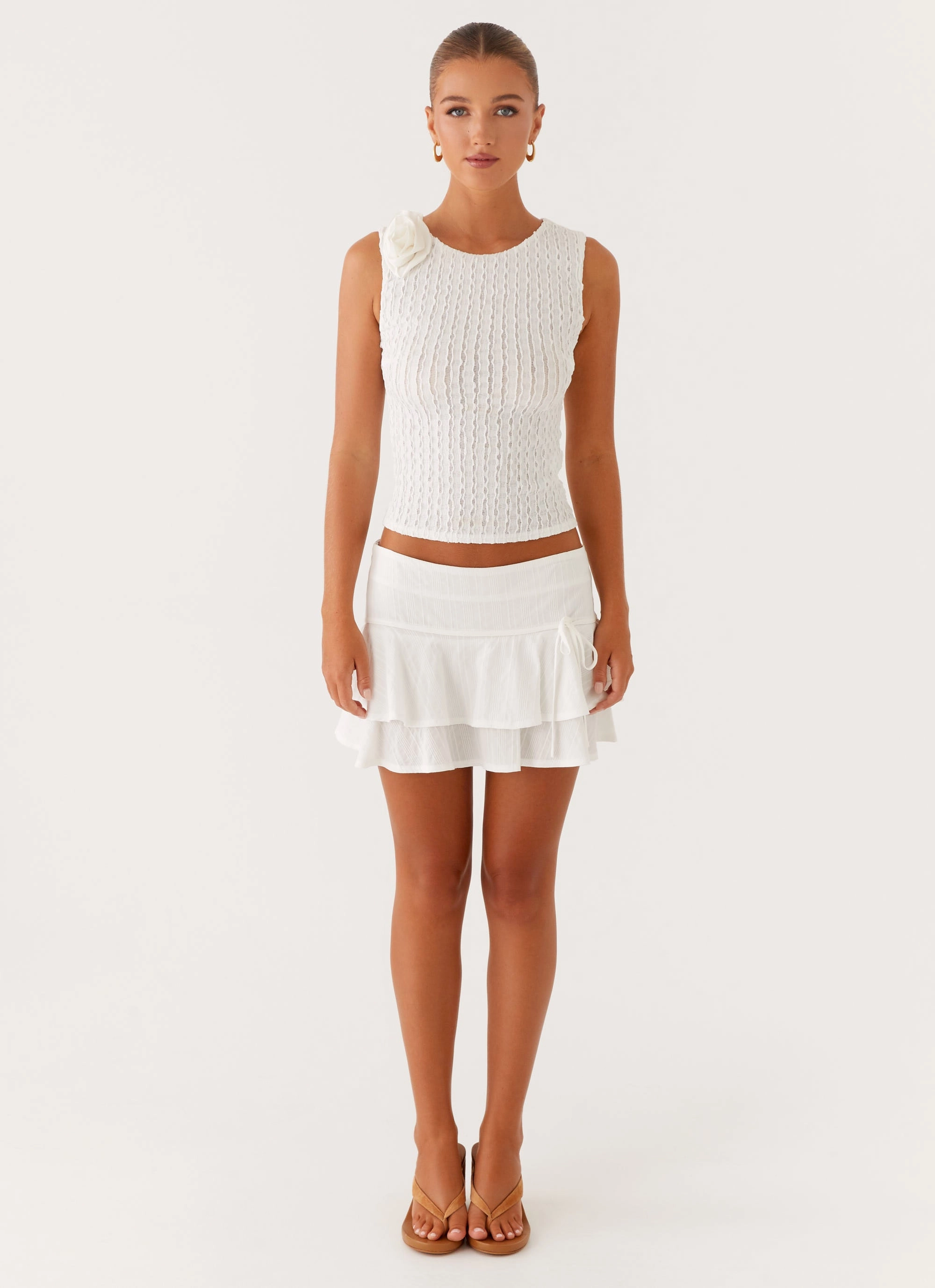 Lisbon Tank Top - White NonRestrictiveCollar