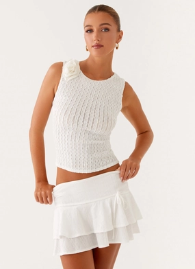 Lisbon Tank Top - White QuickDrying DoubleStitchedSeams