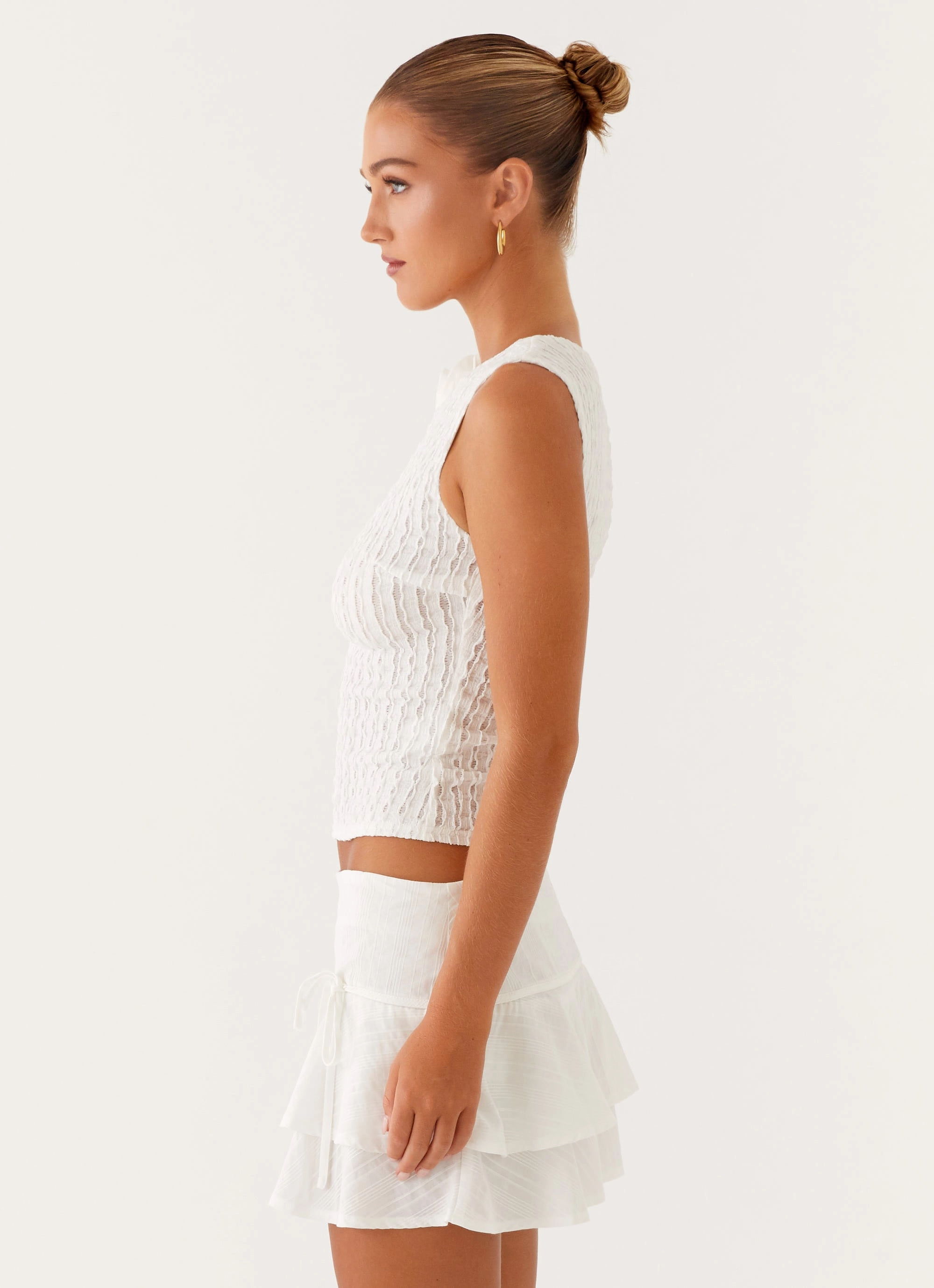 Lisbon Tank Top - White Biodegradable Fiber Blend