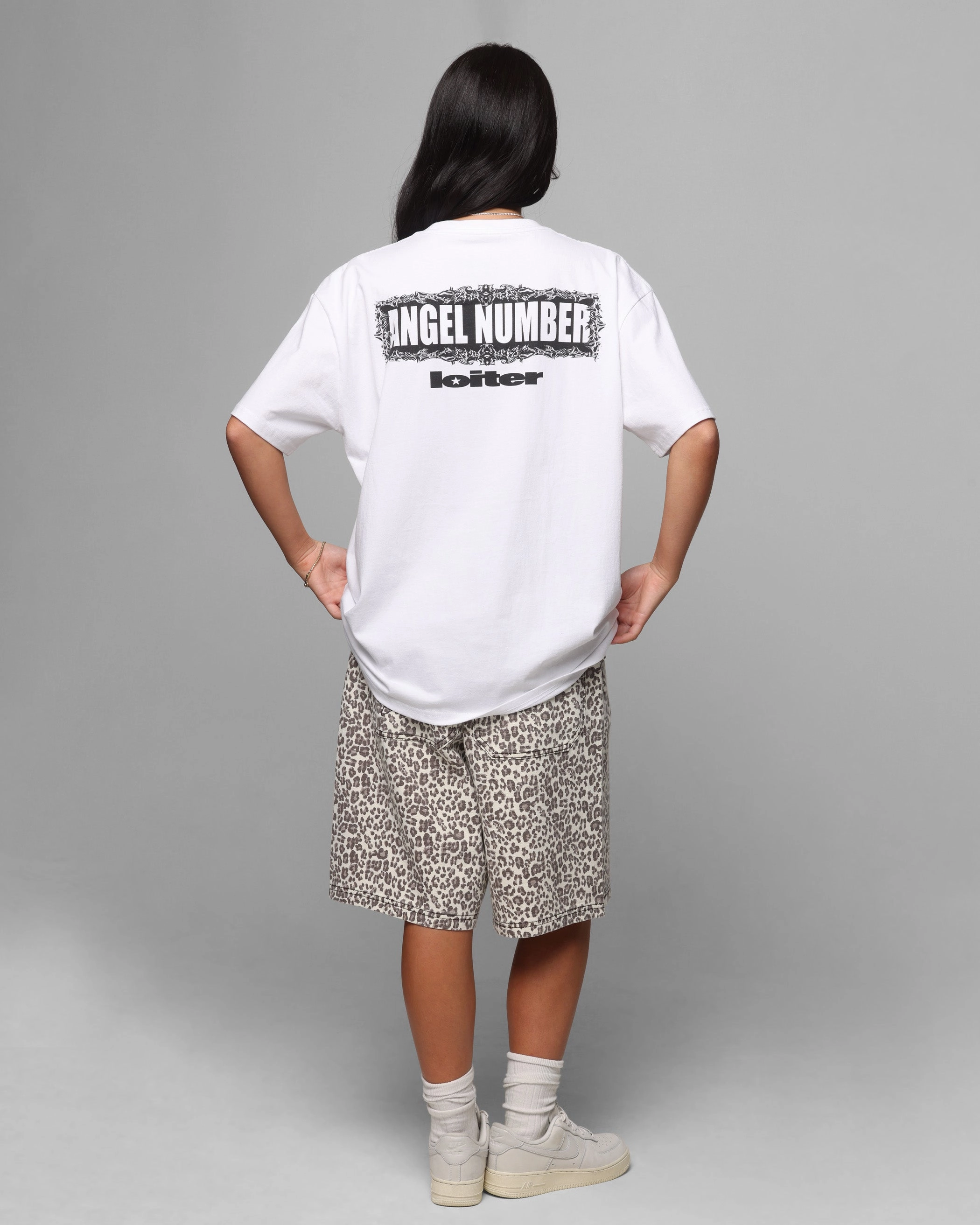 Loiter Angel Number T-Shirt White MultiPocket Design