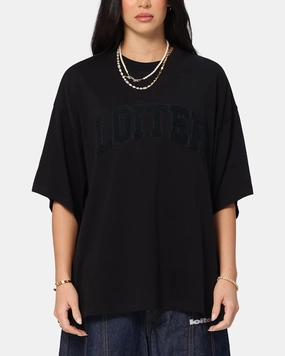 Loiter Arch Premium Boxy T-Shirt Black Comfy Style Minimalist Silhouette