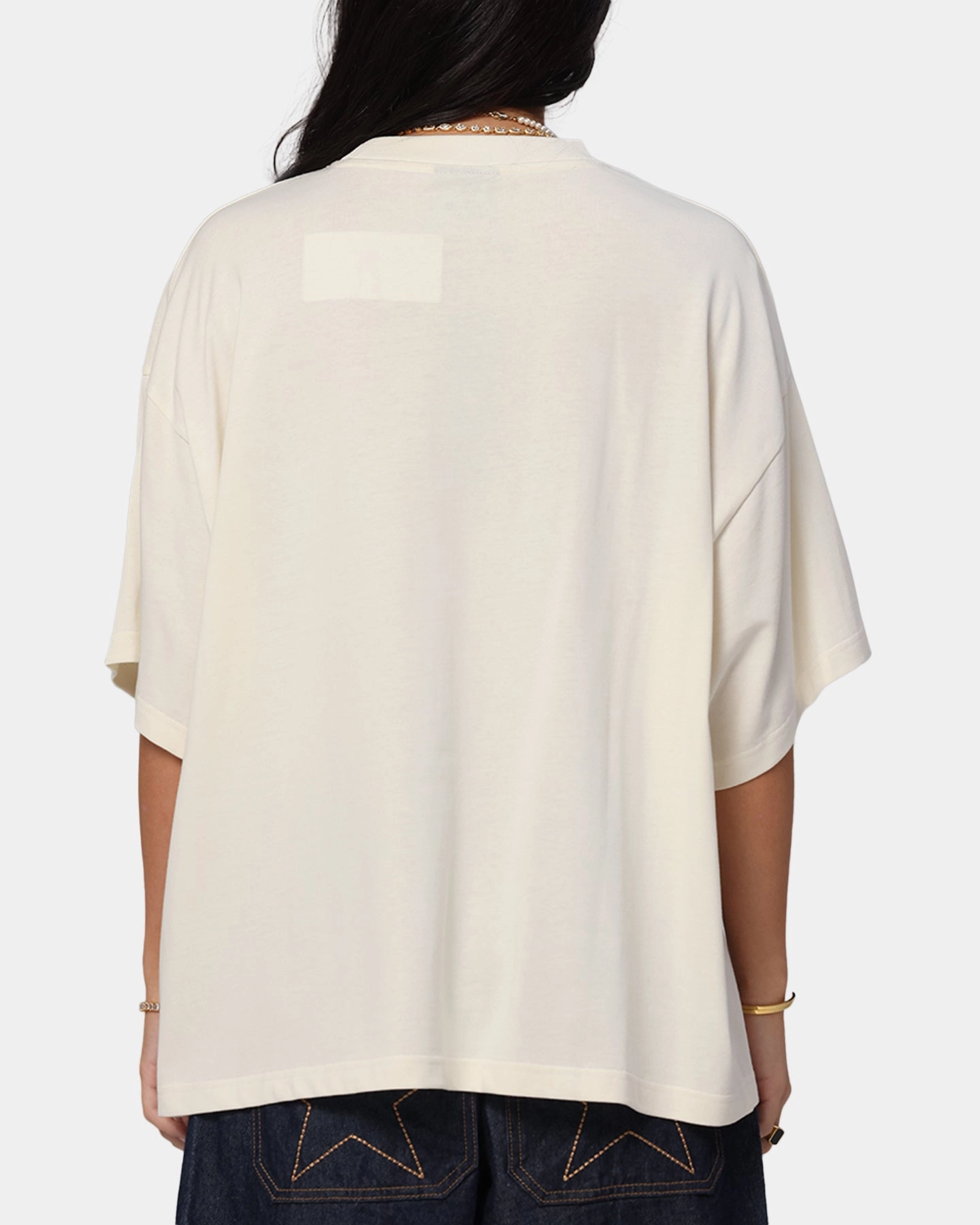 DoubleLayered Neckline Loiter Arch Premium Boxy T-Shirt Off White