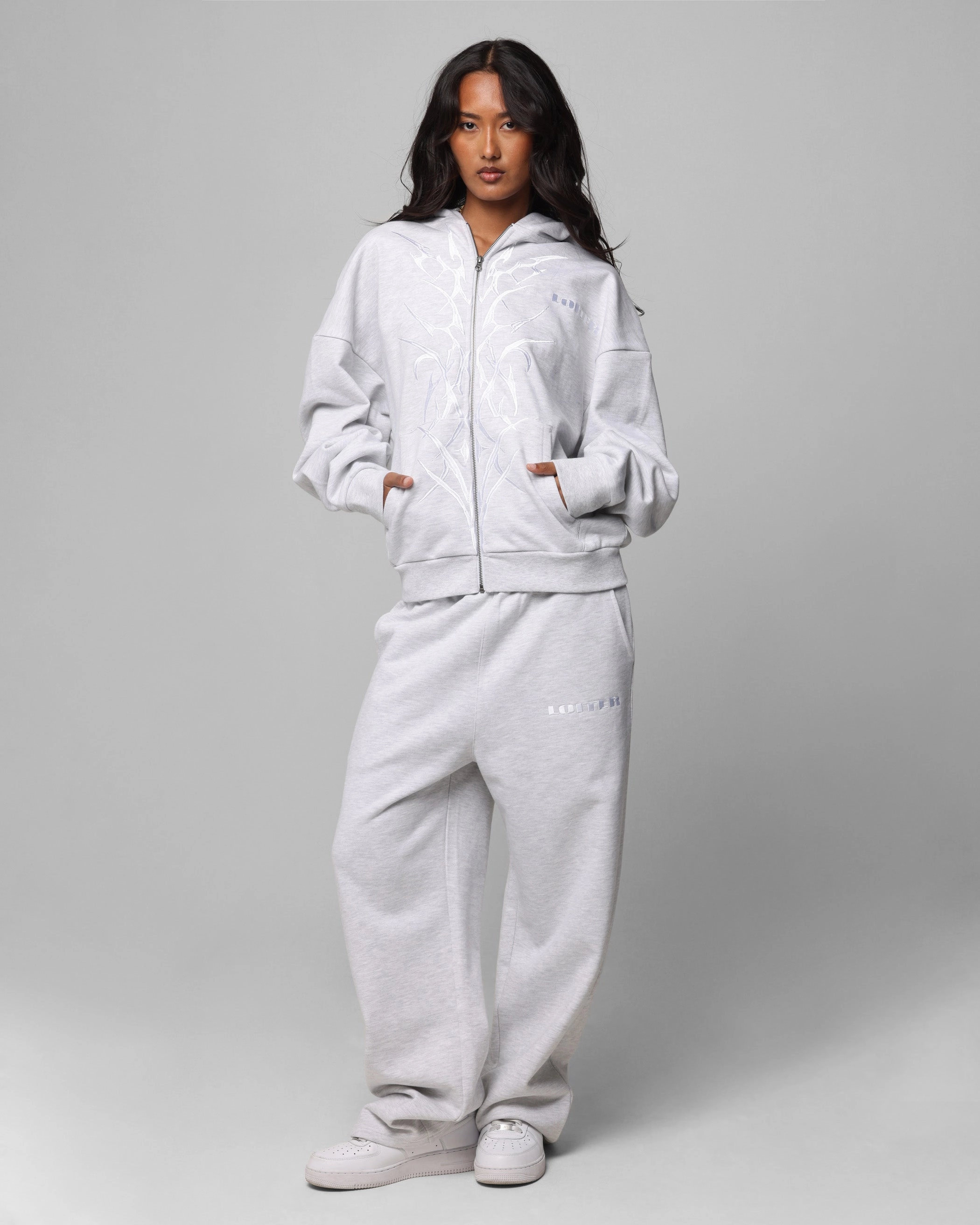 Loiter Blood Born Zip Hoodie Grey Marle LightweightLayeringSystem Flatlock Seam Technique