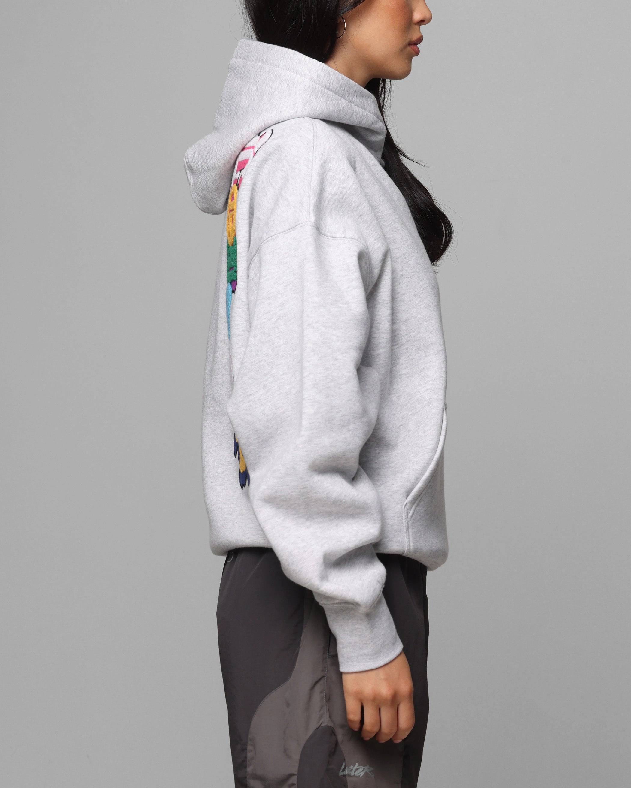 ConvertibleSleeves Thermal Regulating Fabric Loiter Chenille Premium Hoodie Grey Marle