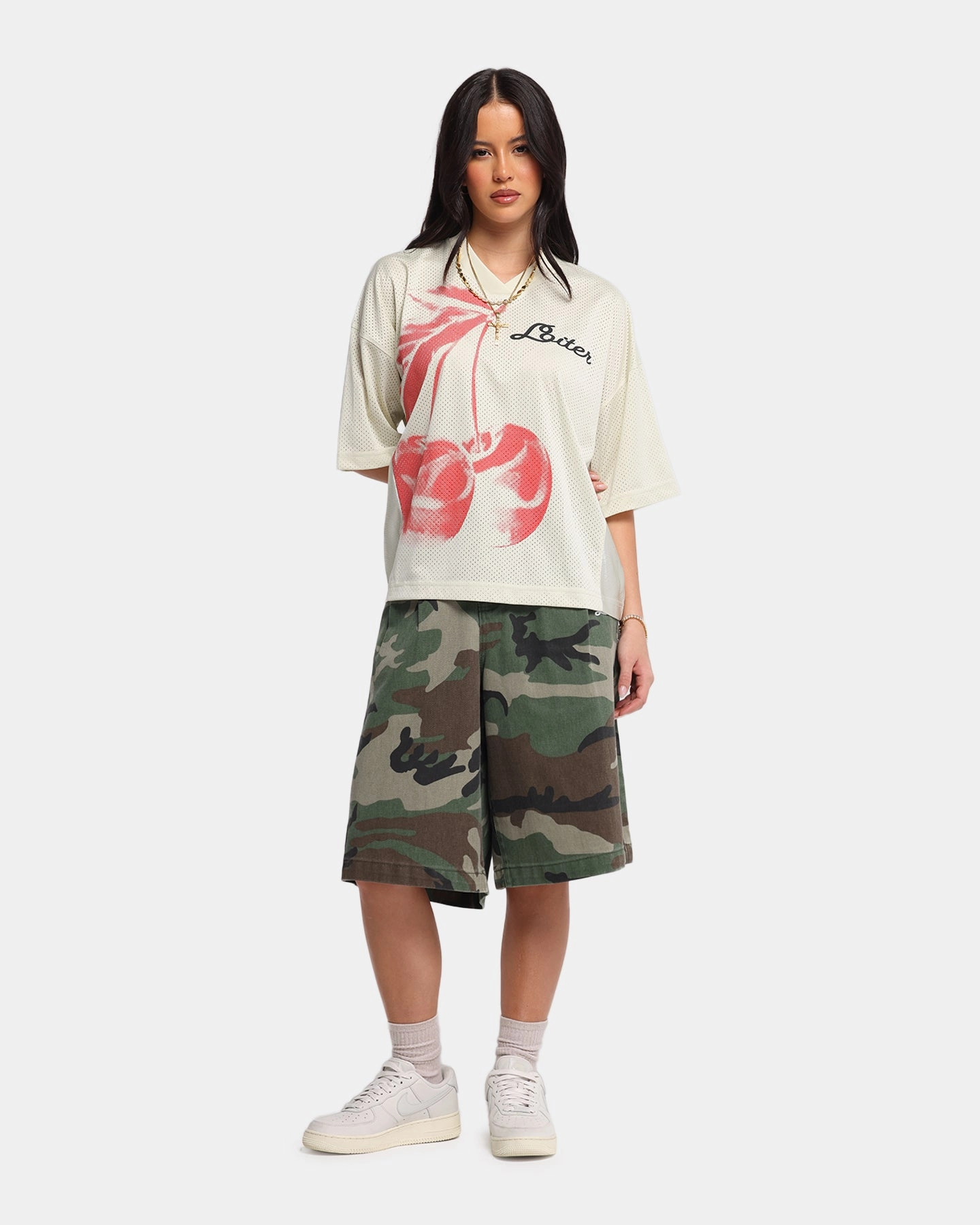 CrossGrain Fabric Loiter Cherry Jersey Off White/Red