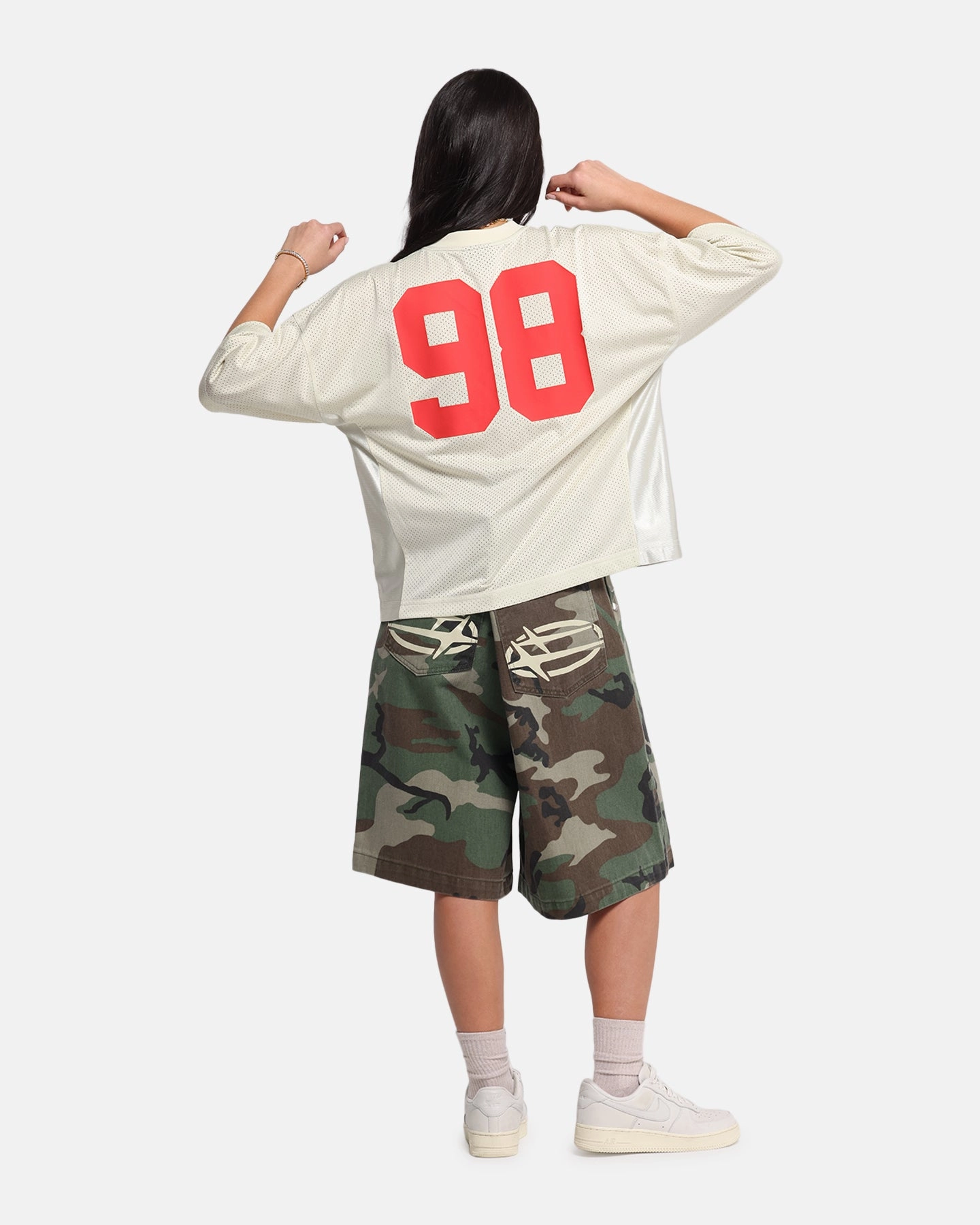 Loiter Cherry Jersey Off White/Red Interlock Weave DoubleStitched Hemming