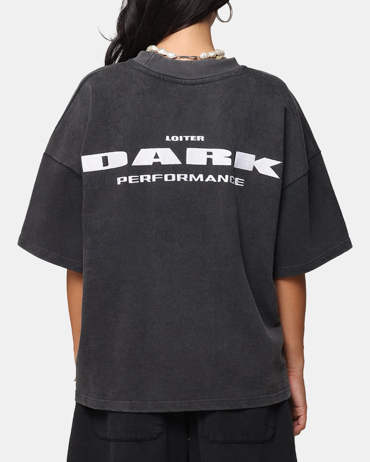 Loiter Dark Performance T-Shirt Charcoal NonChafeCollarTech