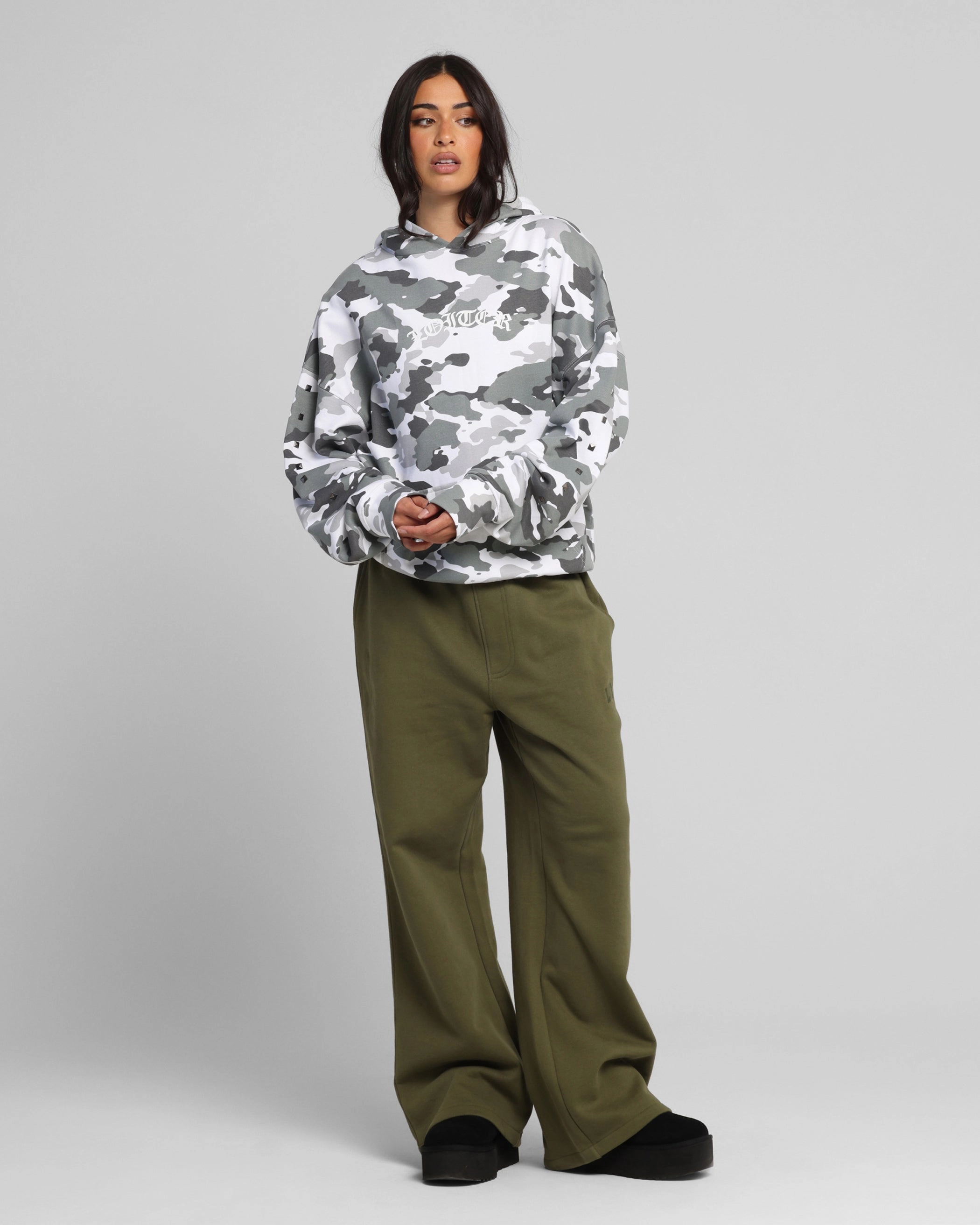 Midweight Four Way Stretch Loiter Draco Hoodie Snow Camo