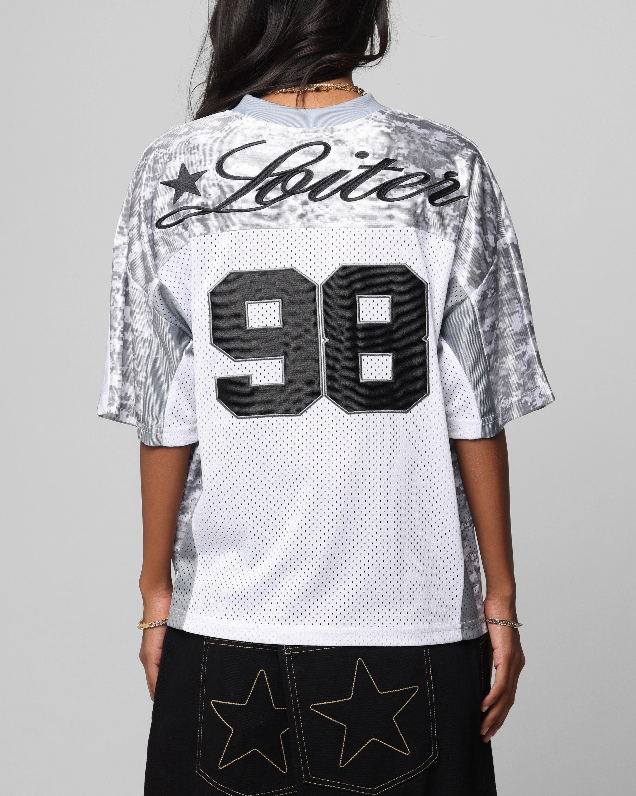 PunctureResistantReinforcement Flatlock Seams Loiter End Zone Jersey Snow Camo