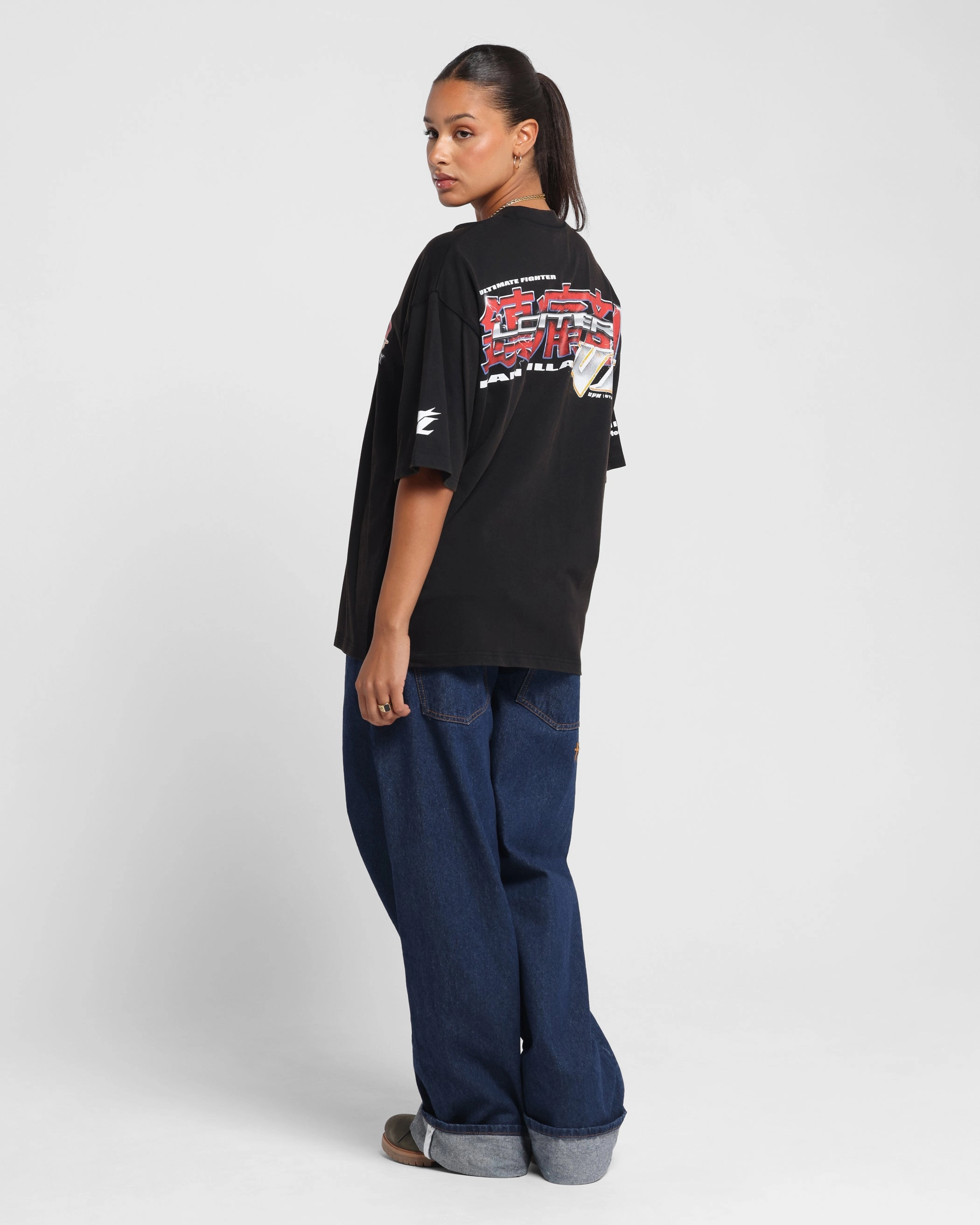 Non Iron Fabric SnagProof Loiter Fighter Vintage T-Shirt Vintage Black