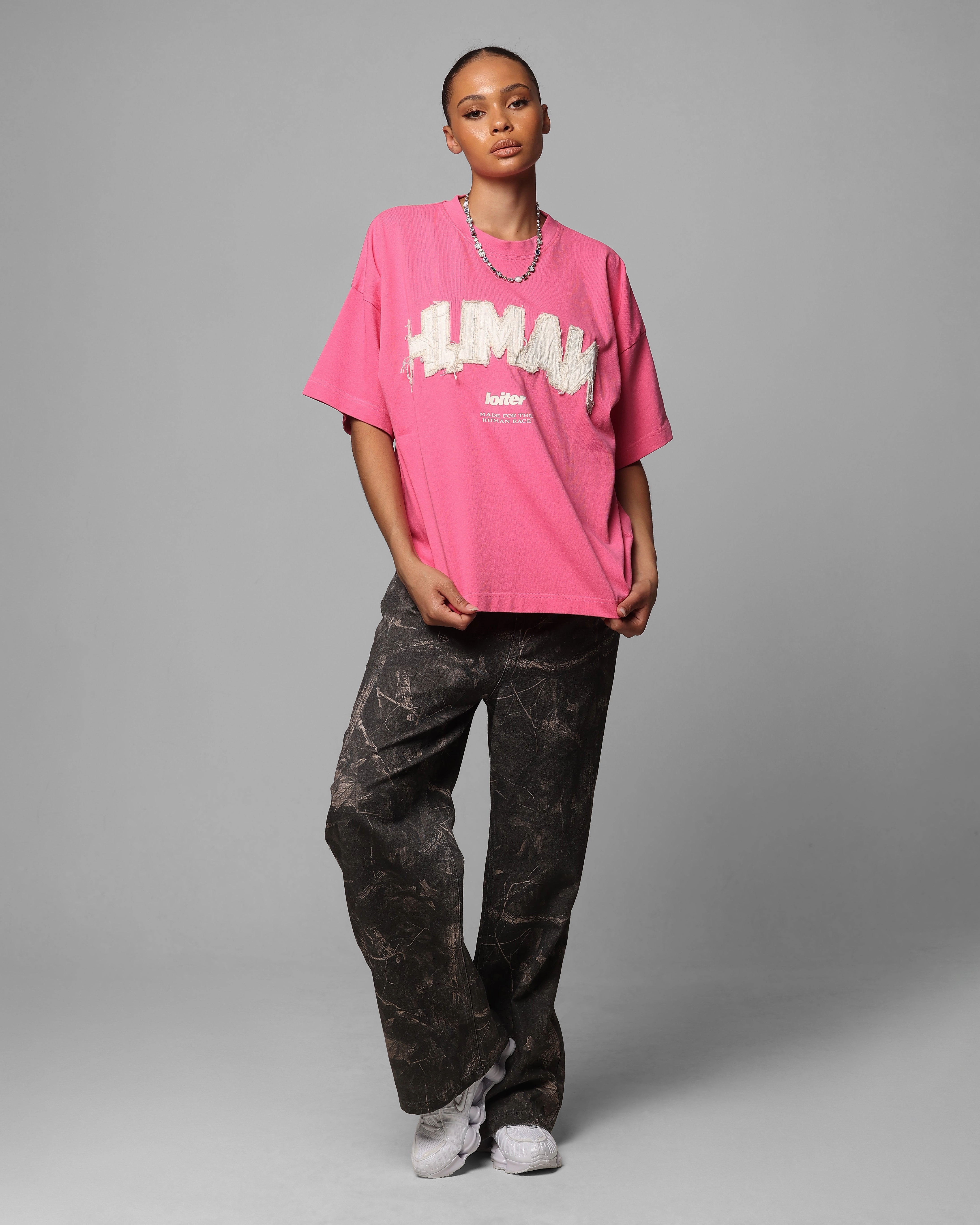 Loiter Human Box T-Shirt Pink ResilientStretch
