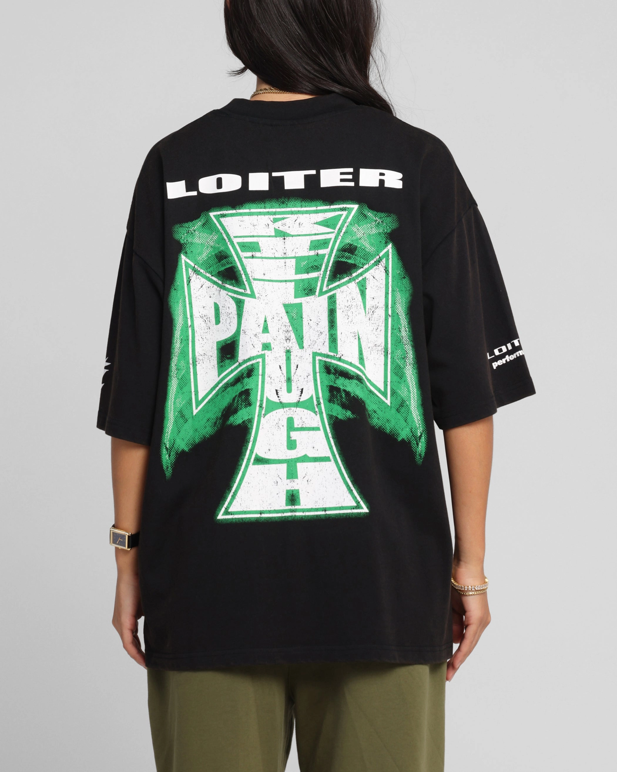 Wear Resistant Fabric Loiter Liberty Vintage T-Shirt Vintage Black