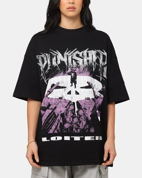 Ventilated Panels Loiter Marvel The Punisher Mock Neck T-Shirt Black
