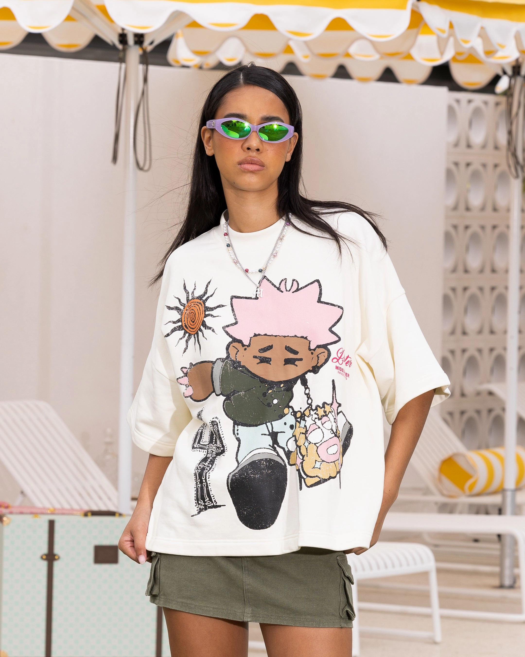 LongLastingDurability Loiter Palm Spring Box T-Shirt Off White